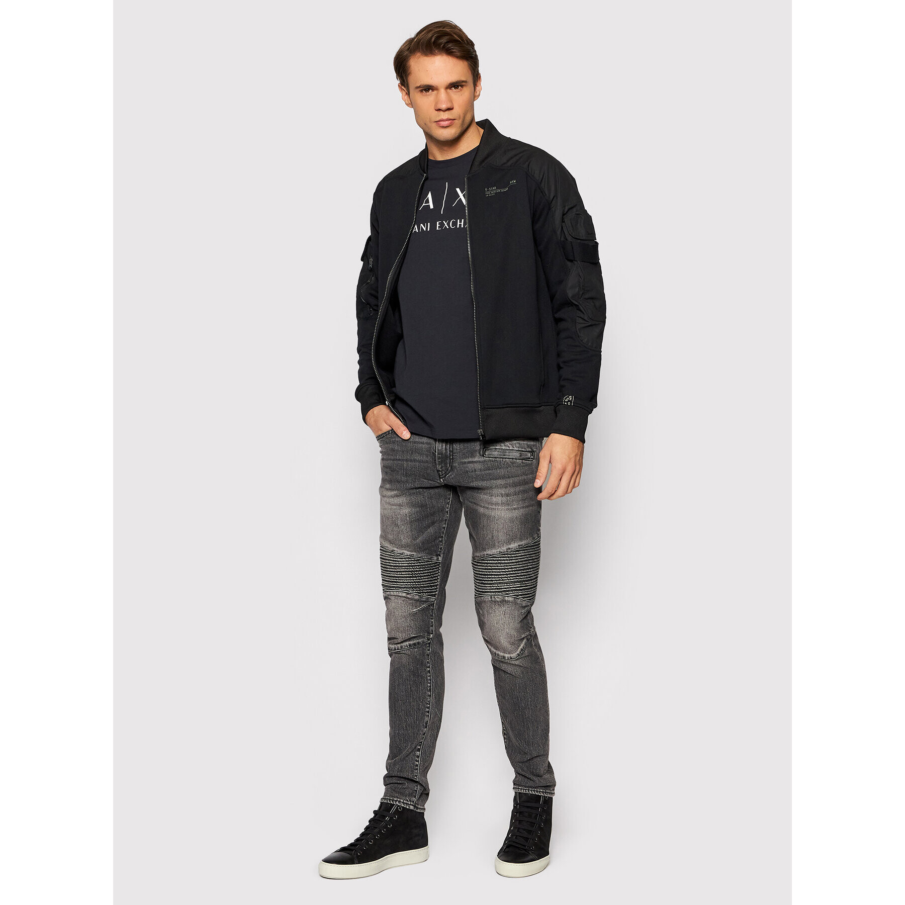 Armani Exchange S dlouhým rukávem 8NZTCH Z8H4Z 1510 Tmavomodrá Slim Fit - Pepit.cz