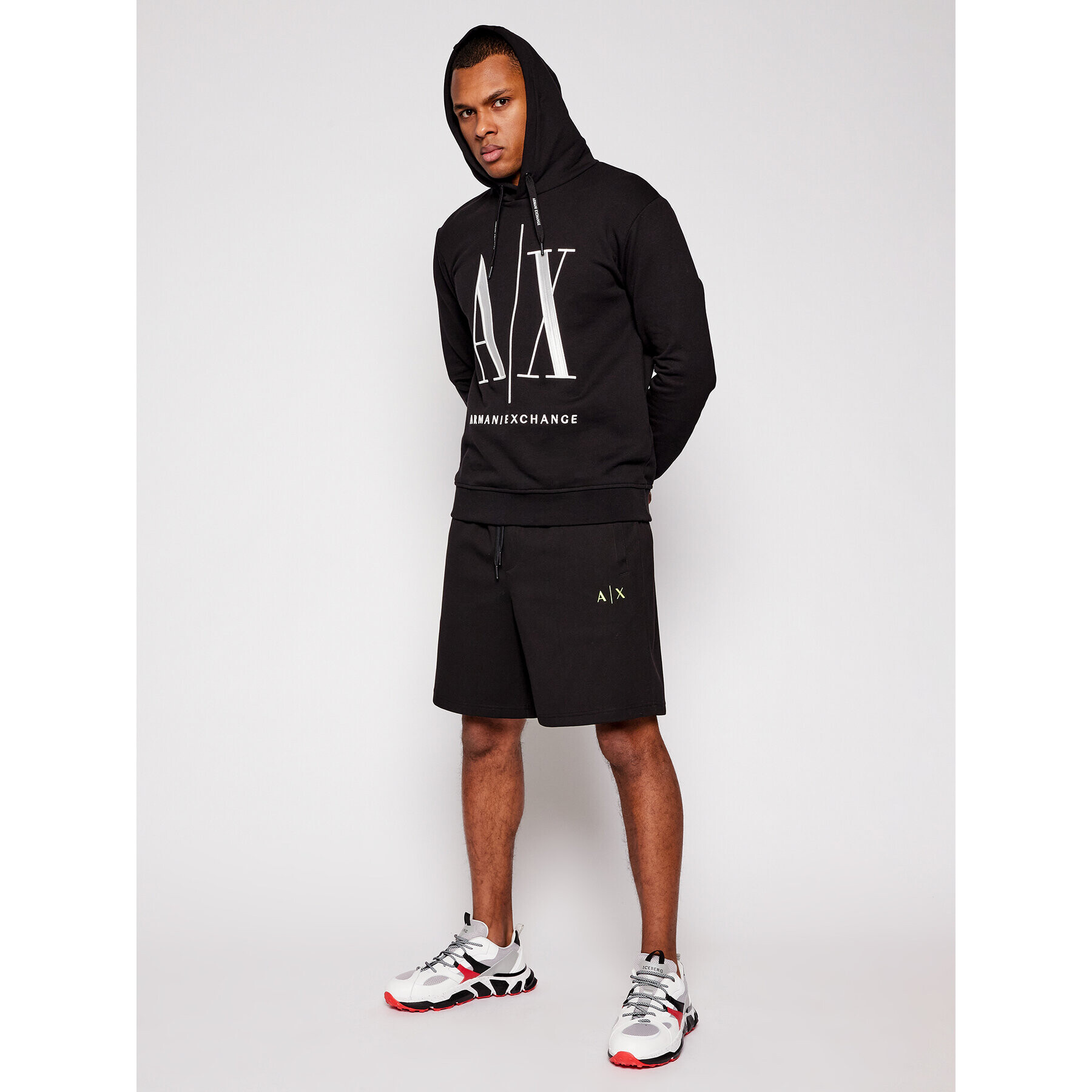 Armani Exchange Sportovní kraťasy 3KZSFN ZJ8FZ 4224 Černá Regular Fit - Pepit.cz