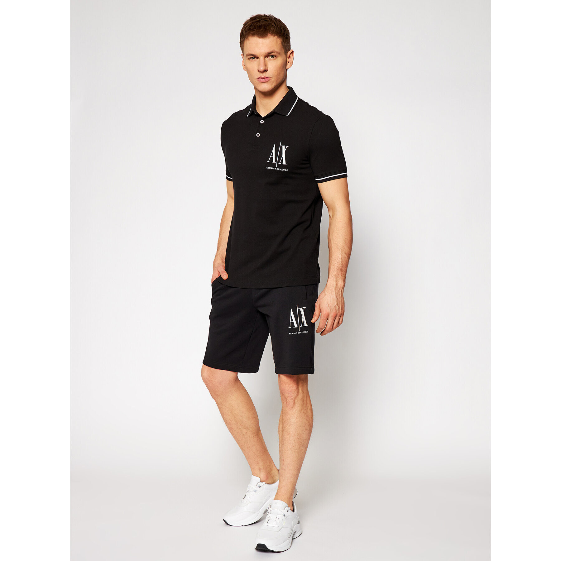 Armani Exchange Sportovní kraťasy 8NZSPA ZJ1ZZ 1200 Černá Regular Fit - Pepit.cz