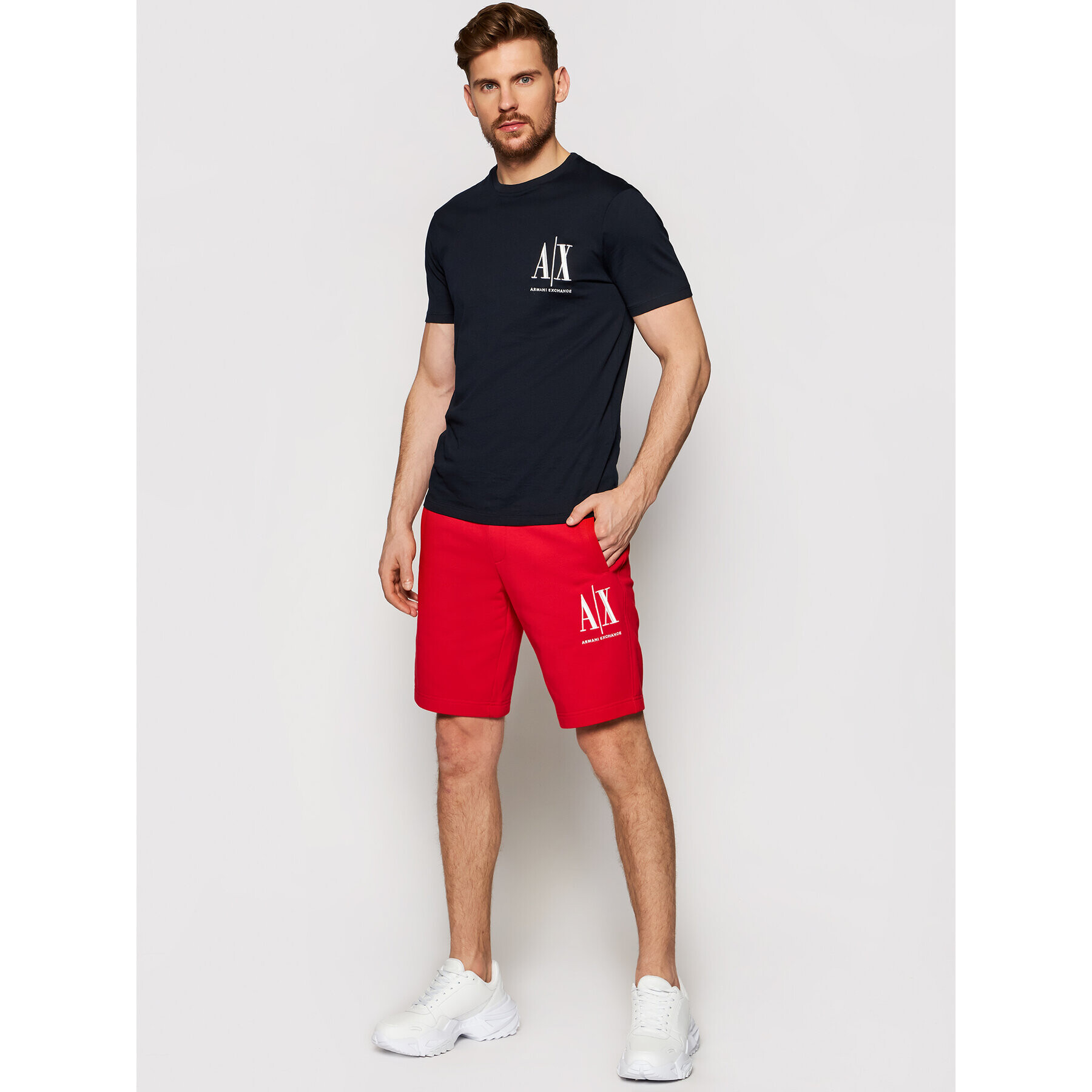 Armani Exchange Sportovní kraťasy 8NZSPA ZJ1ZZ 1400 Červená Regular Fit - Pepit.cz