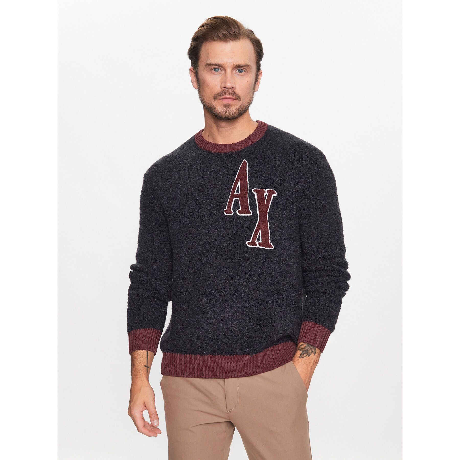 Armani Exchange Svetr 6RZM2B ZM3GZ 1510 Tmavomodrá Regular Fit - Pepit.cz