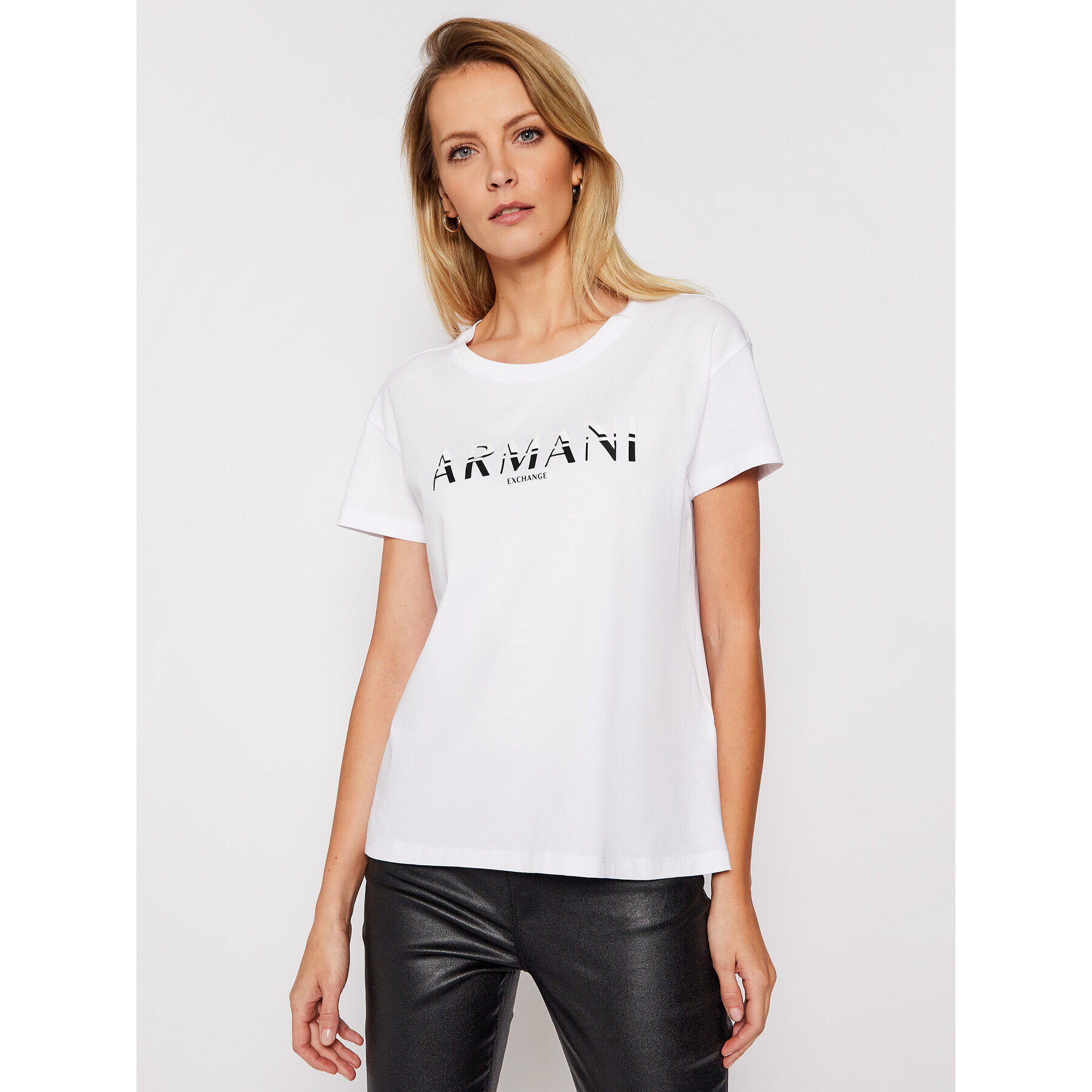 Armani Exchange T-Shirt 3KYTGD YJG3Z 1000 Bílá Regular Fit - Pepit.cz