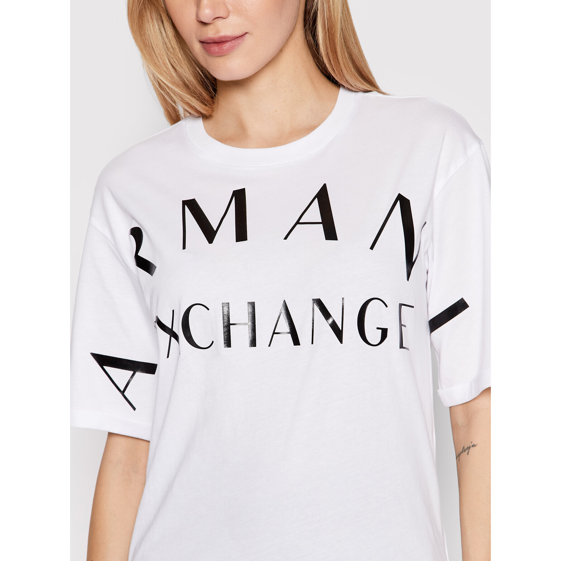 Armani Exchange T-Shirt 3LYTAE YJ3RZ 1000 Bílá Regular Fit - Pepit.cz