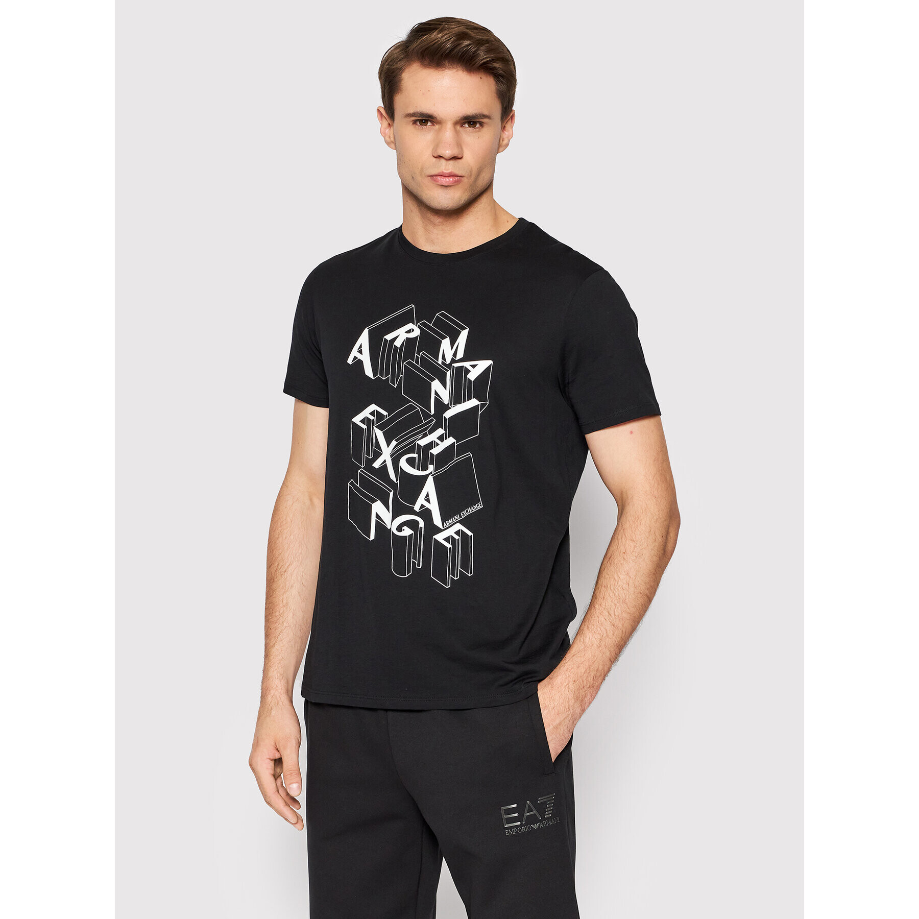 Armani Exchange T-Shirt 3LZTBV ZJA5Z 1200 Černá Regular Fit - Pepit.cz