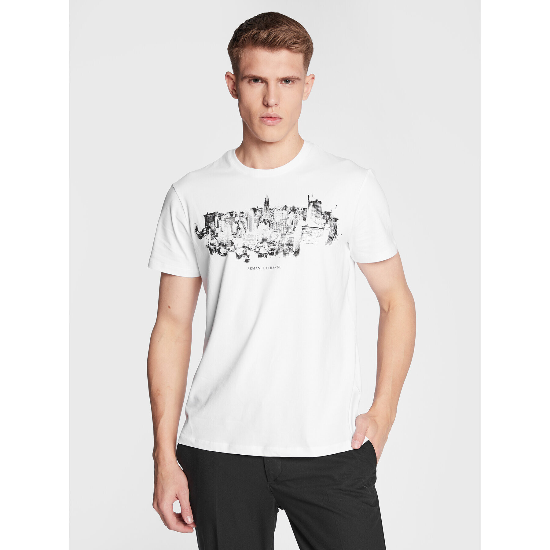 Armani Exchange T-Shirt 3RZTBN ZJAAZ 1100 Bílá Regular Fit - Pepit.cz