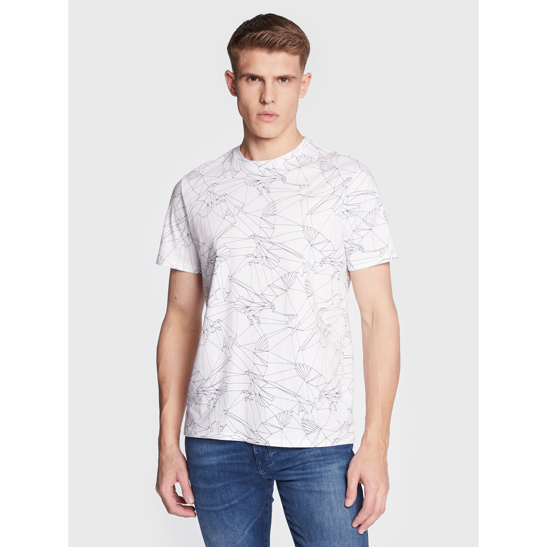 Armani Exchange T-Shirt 3RZTBP ZJ9TZ 01EK Bílá Regular Fit - Pepit.cz