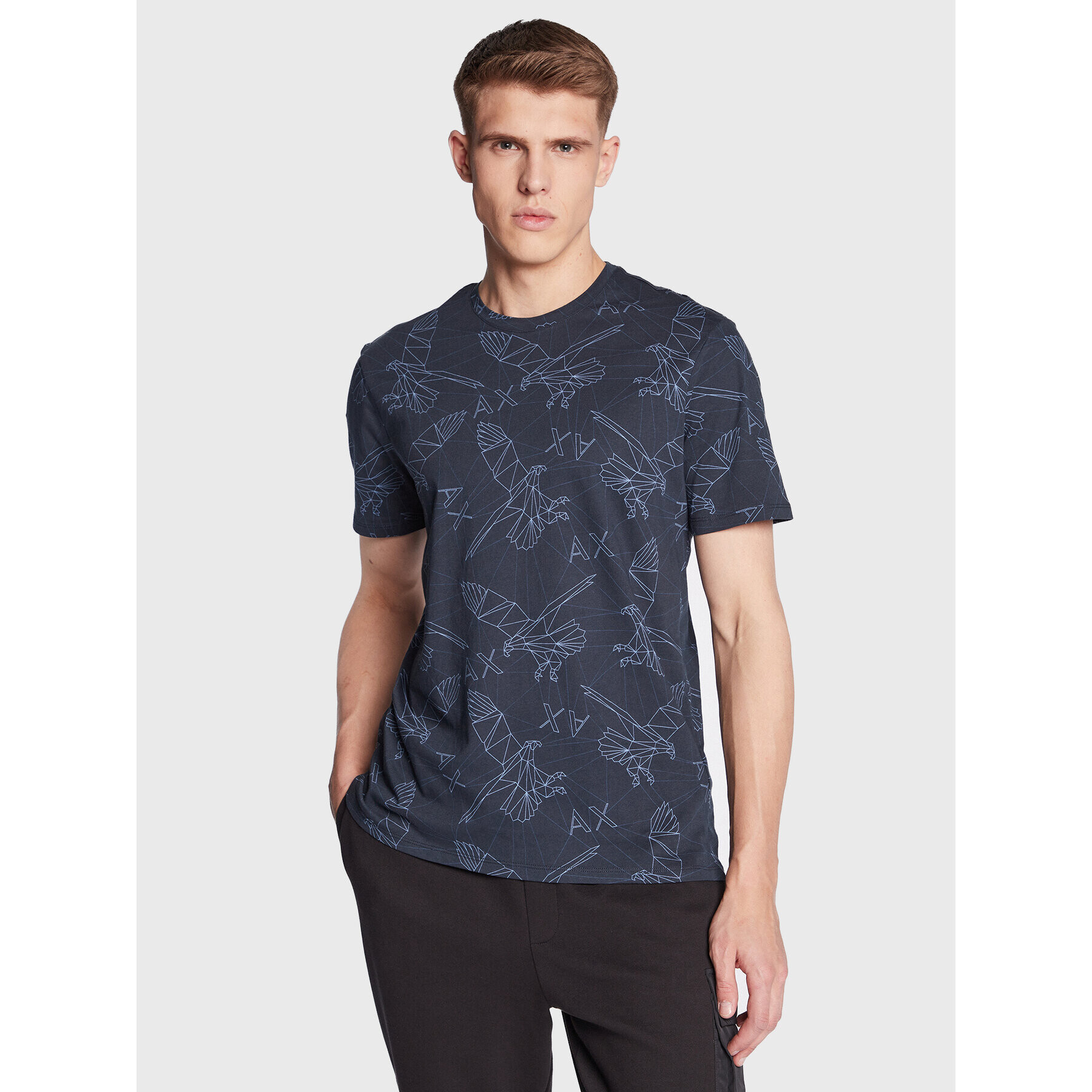 Armani Exchange T-Shirt 3RZTBP ZJ9TZ 55JA Tmavomodrá Regular Fit - Pepit.cz