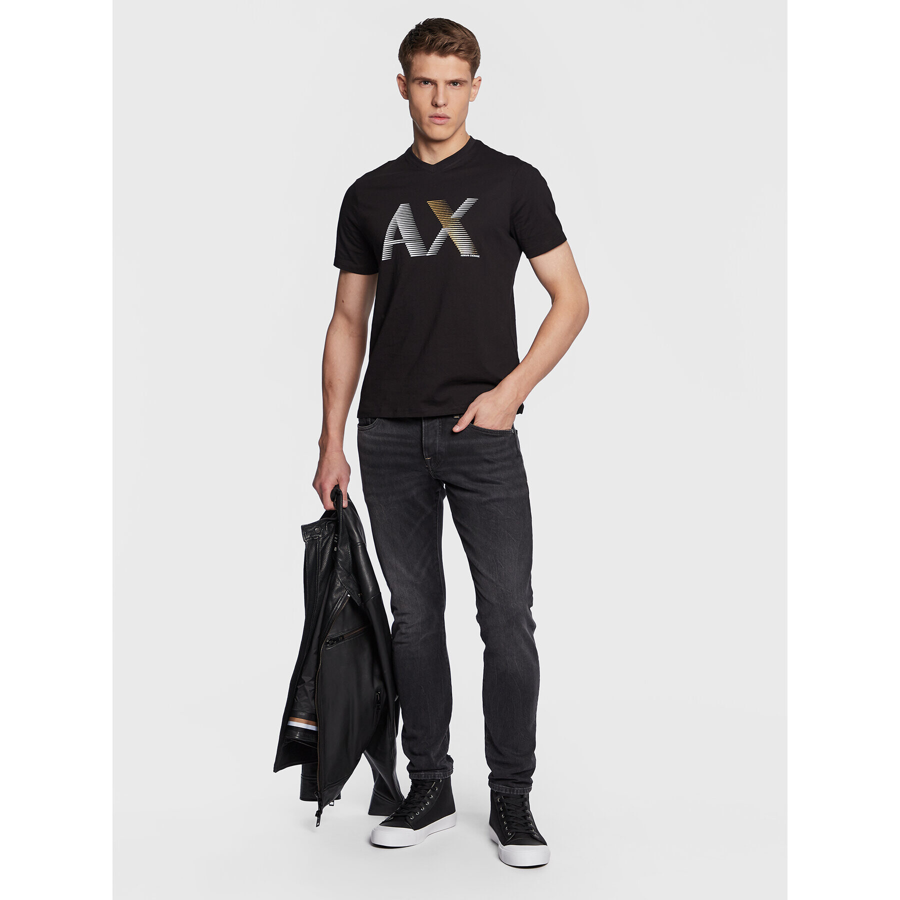 Armani Exchange T-Shirt 3RZTHB ZJBYZ 1200 Černá Regular Fit - Pepit.cz