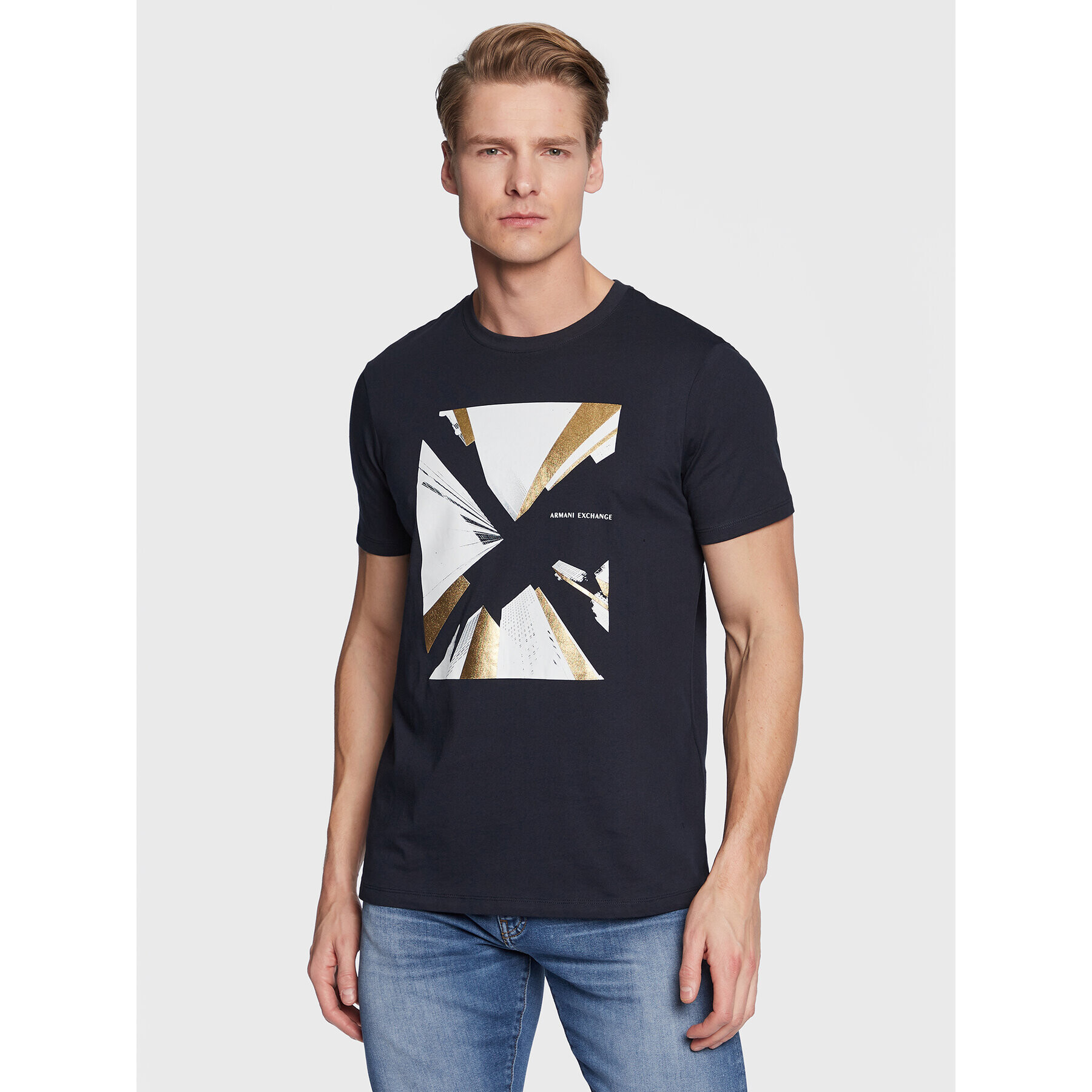 Armani Exchange T-Shirt 3RZTHQ ZJBYZ 1510 Tmavomodrá Slim Fit - Pepit.cz