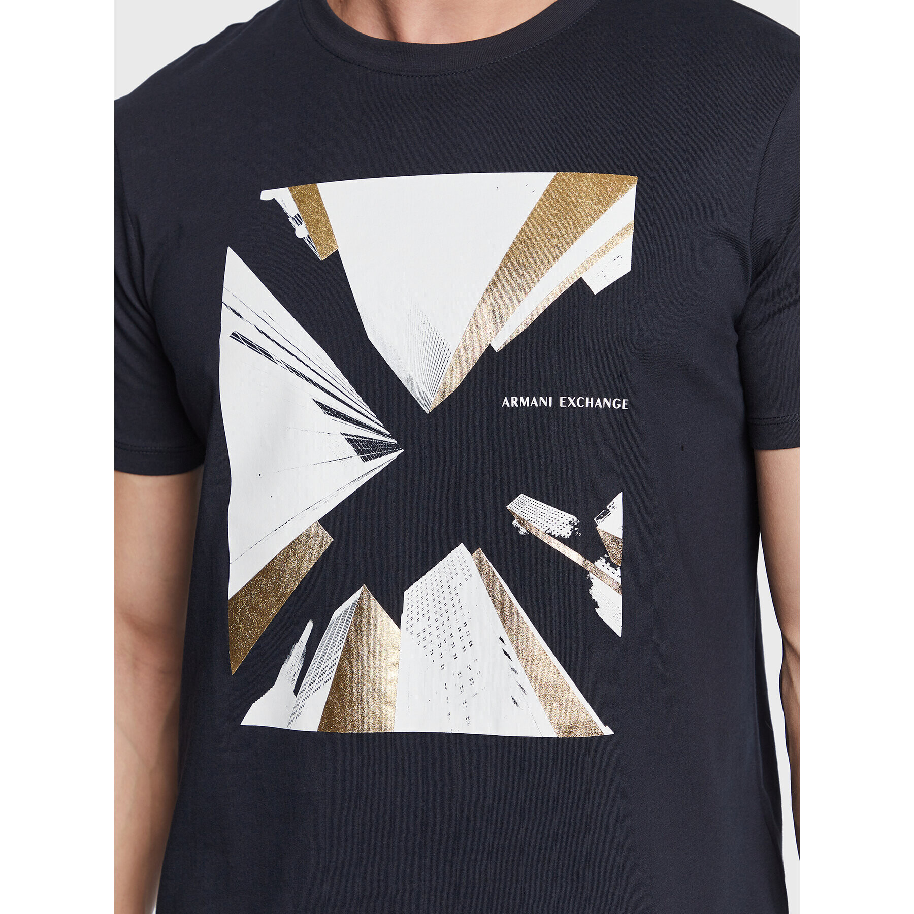 Armani Exchange T-Shirt 3RZTHQ ZJBYZ 1510 Tmavomodrá Slim Fit - Pepit.cz