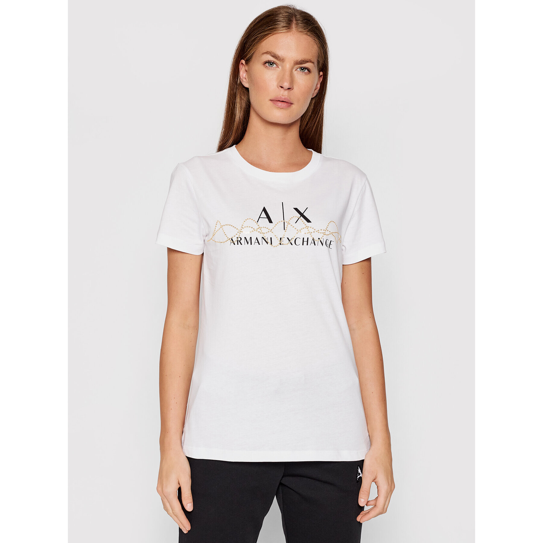 Armani Exchange T-Shirt 6KYTAK YJ8QZ 1000 Bílá Regular Fit - Pepit.cz