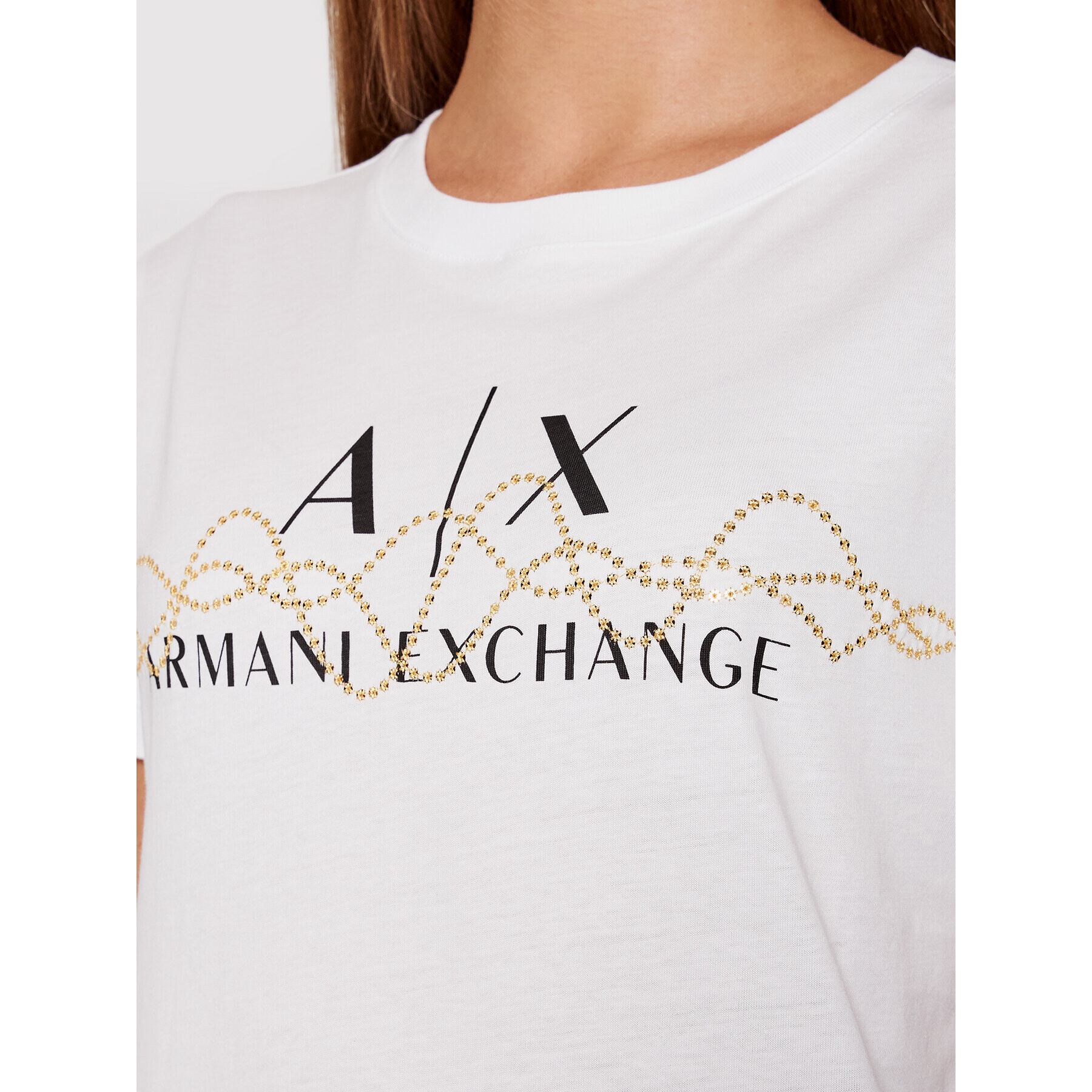 Armani Exchange T-Shirt 6KYTAK YJ8QZ 1000 Bílá Regular Fit - Pepit.cz