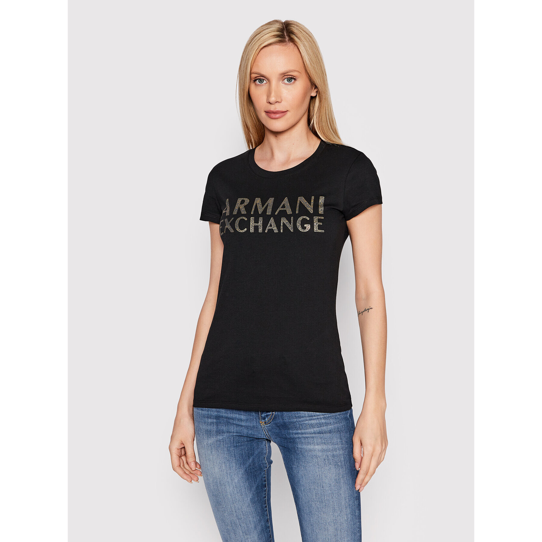 Armani Exchange T-Shirt 6LYT12 YJ6QZ 1200 Černá Regular Fit - Pepit.cz