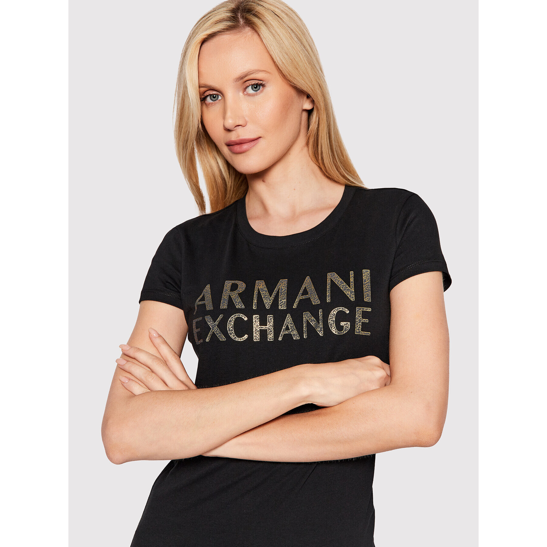 Armani Exchange T-Shirt 6LYT12 YJ6QZ 1200 Černá Regular Fit - Pepit.cz