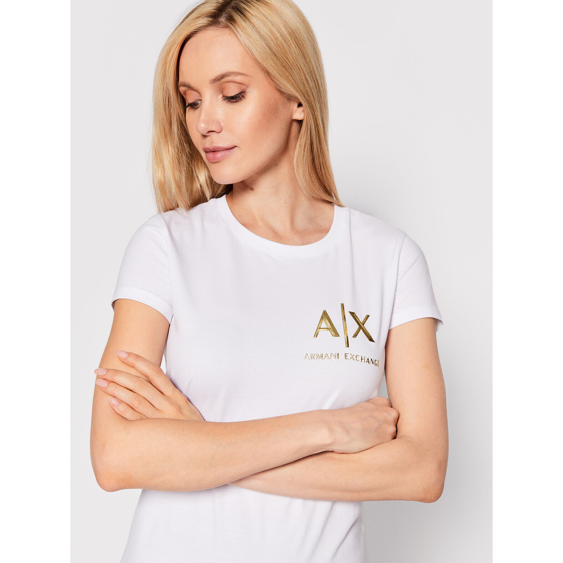 Armani Exchange T-Shirt 6LYT52 YJ9XZ 1000 Bílá Regular Fit - Pepit.cz