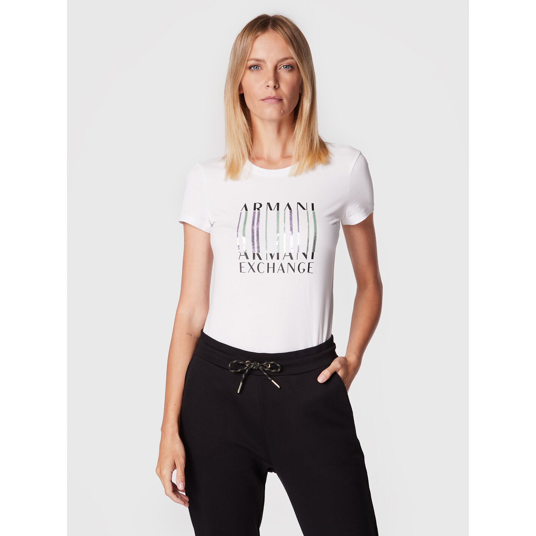 Armani Exchange T-Shirt 6LYT66 YJC7Z 1000 Bílá Regular Fit - Pepit.cz