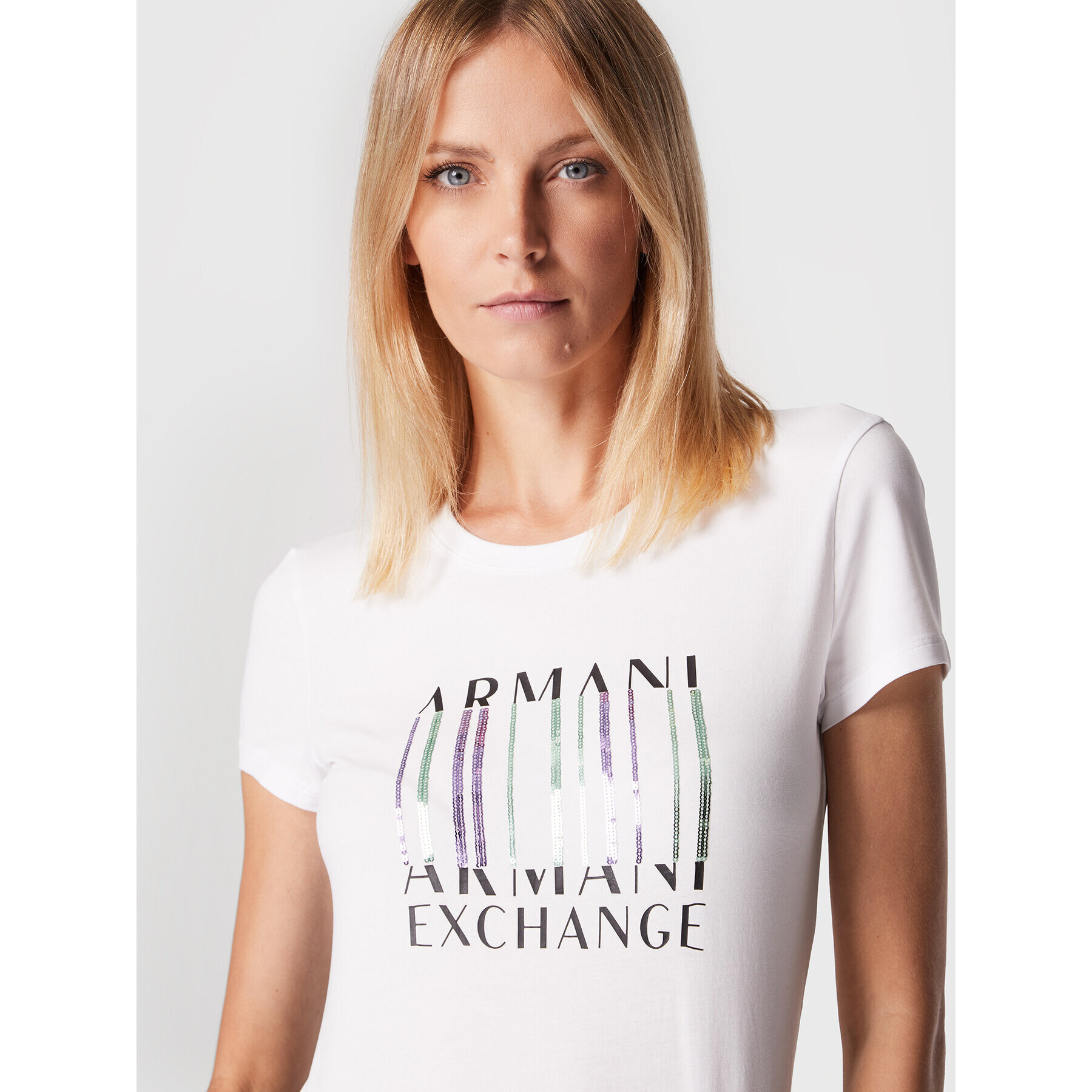 Armani Exchange T-Shirt 6LYT66 YJC7Z 1000 Bílá Regular Fit - Pepit.cz