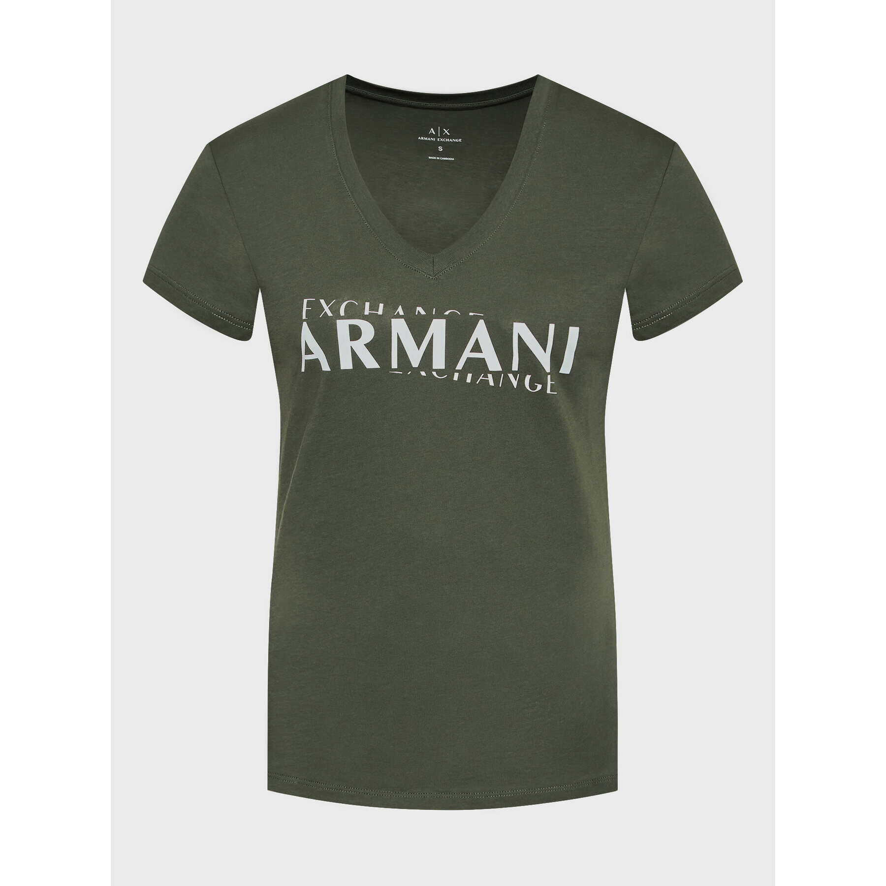 Armani Exchange T-Shirt 6LYTAA YJG3Z 1880 Zelená Regular Fit - Pepit.cz