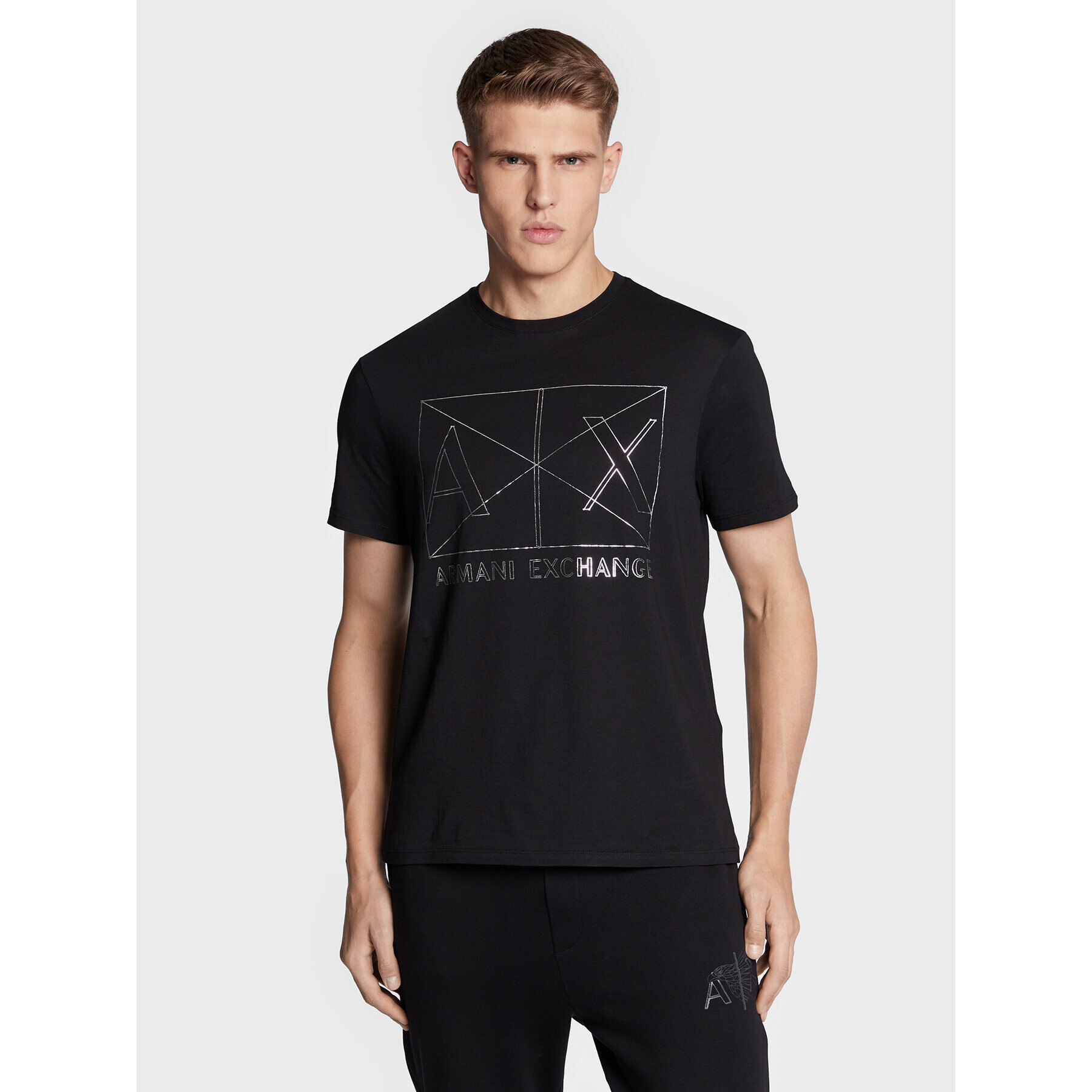 Armani Exchange T-Shirt 6LZTAM ZJA5Z 1200 Černá Regular Fit - Pepit.cz