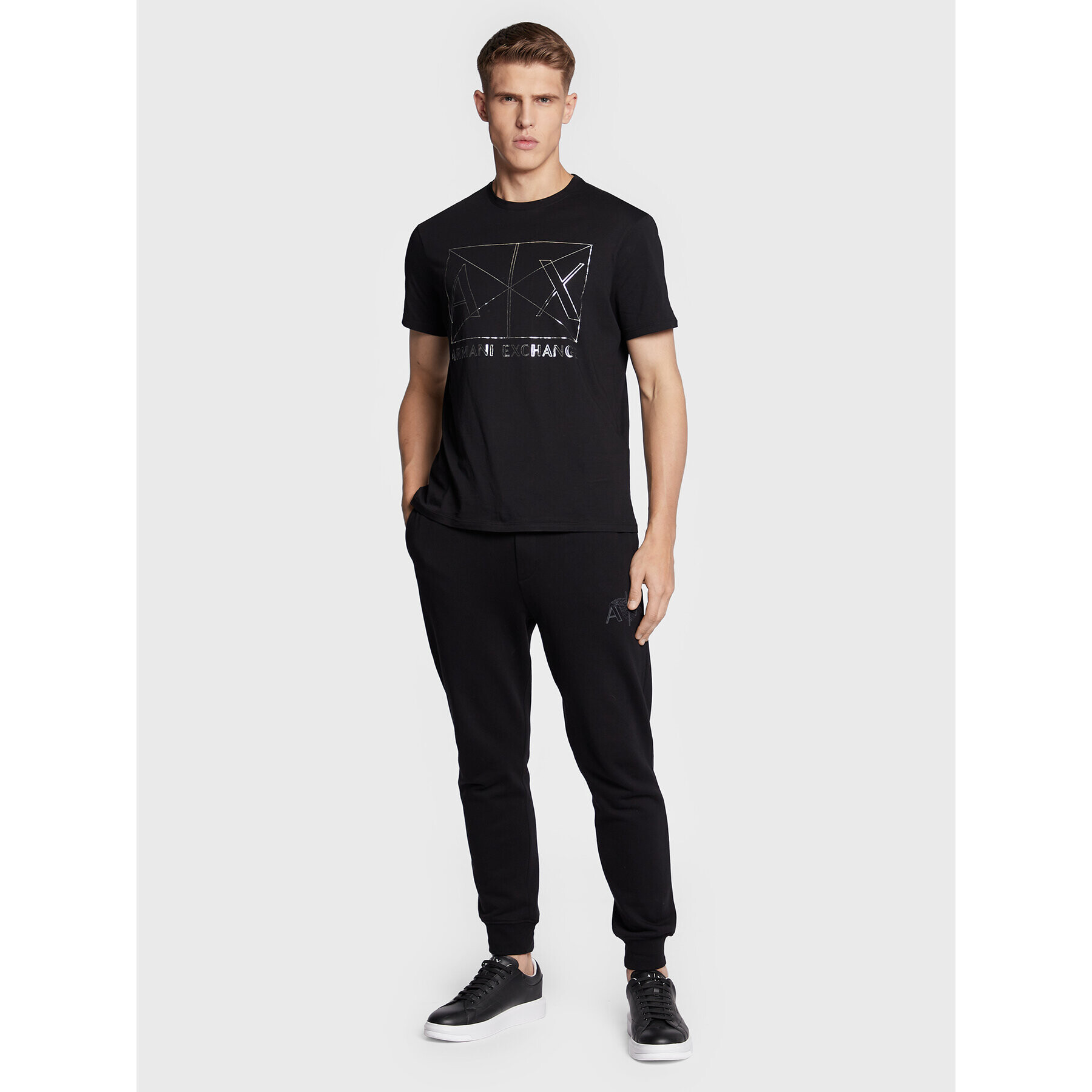 Armani Exchange T-Shirt 6LZTAM ZJA5Z 1200 Černá Regular Fit - Pepit.cz