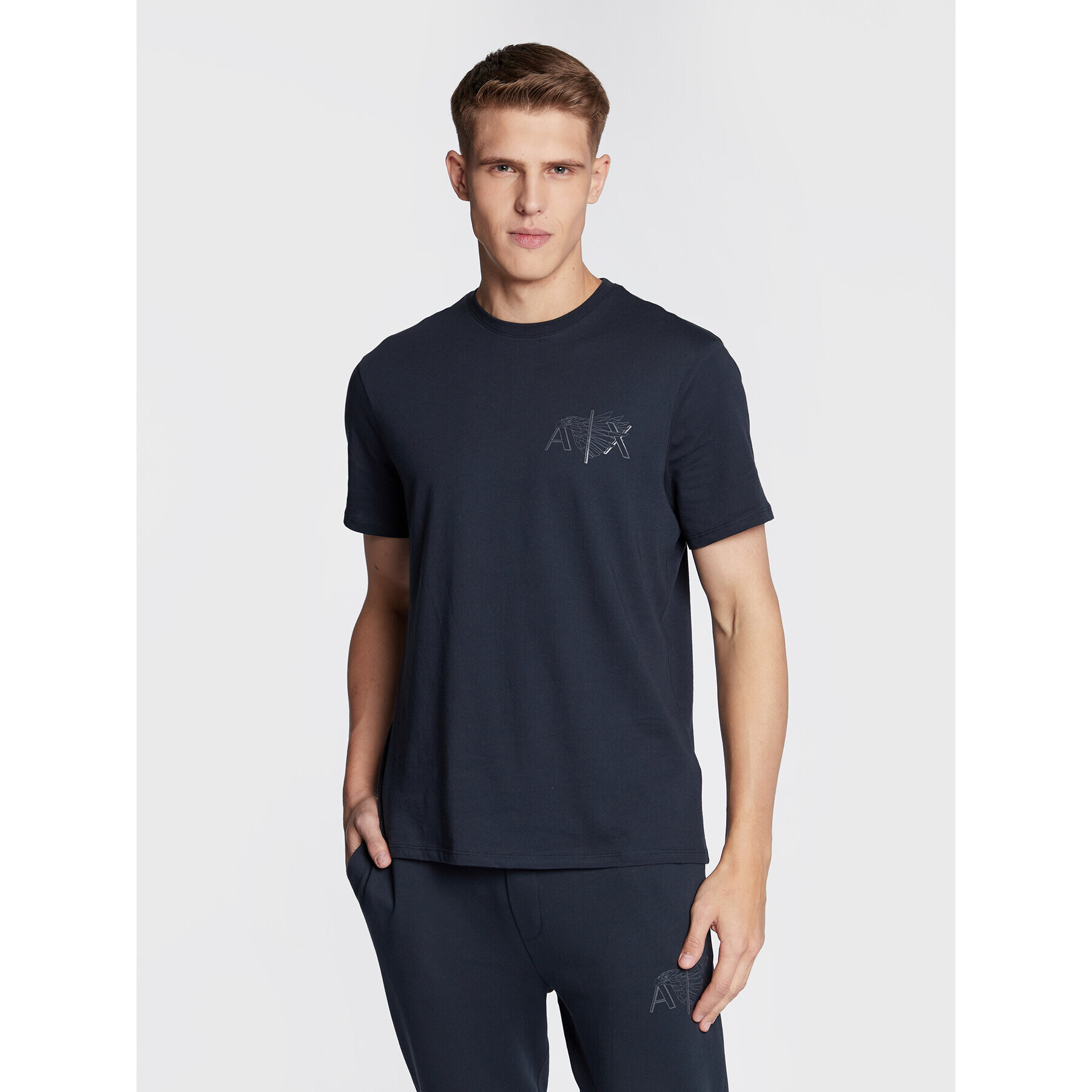 Armani Exchange T-Shirt 6LZTHE ZJ5LZ 1510 Tmavomodrá Regular Fit - Pepit.cz