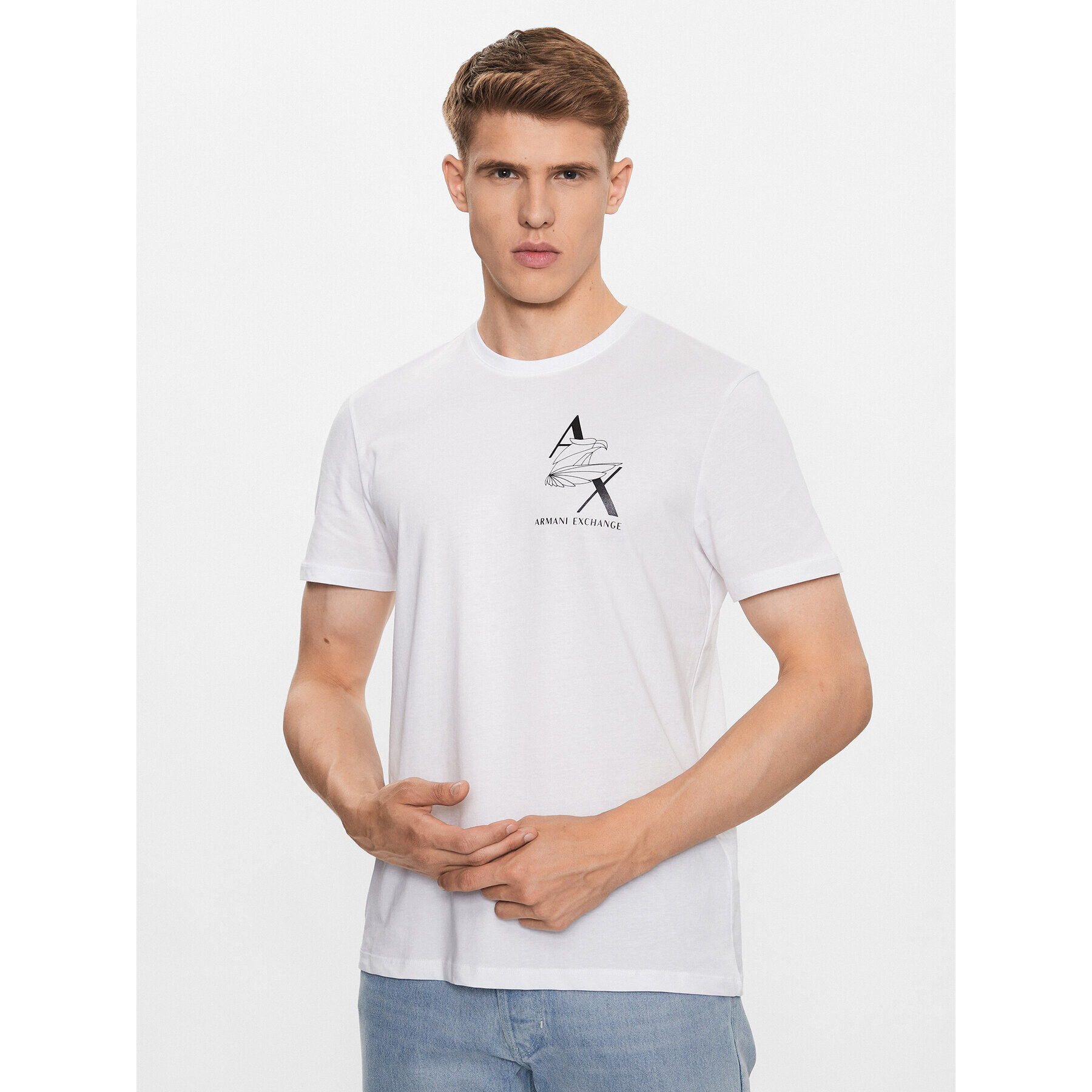 Armani Exchange T-Shirt 6RZTAM ZJ9TZ 1100 Bílá Regular Fit - Pepit.cz