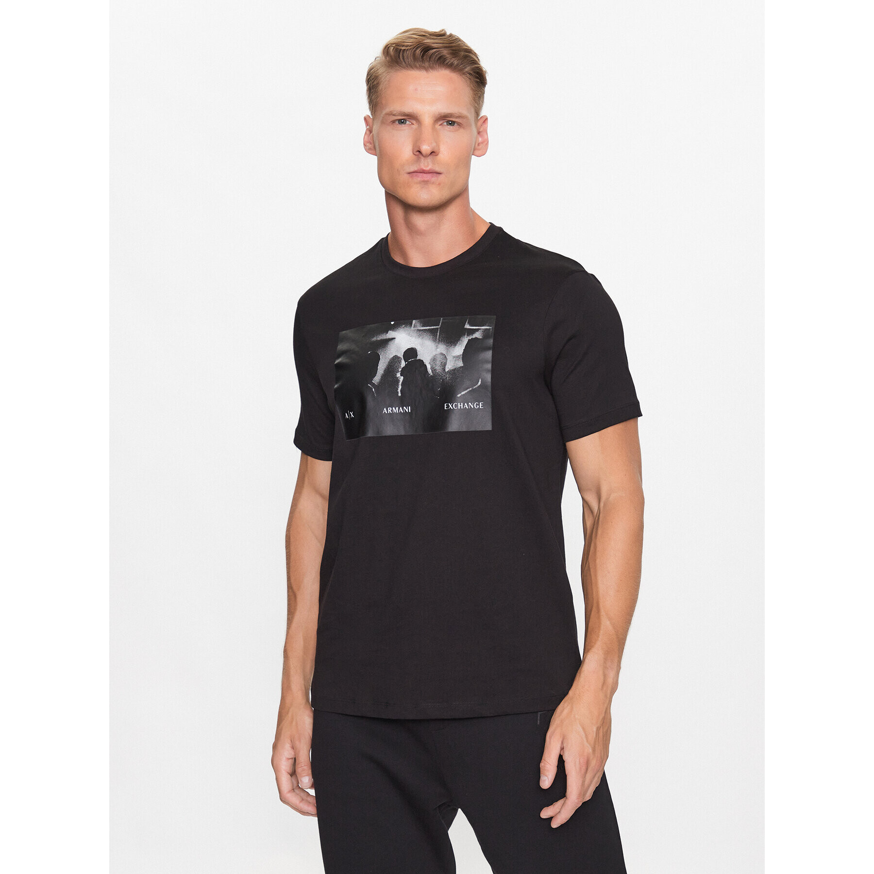 Armani Exchange T-Shirt 6RZTHR ZJBYZ 1200 Černá Regular Fit - Pepit.cz