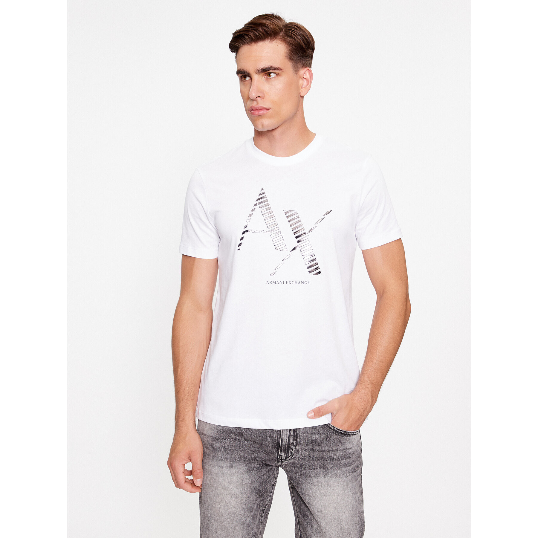 Armani Exchange T-Shirt 6RZTKD ZJBYZ 1100 Bílá Regular Fit - Pepit.cz