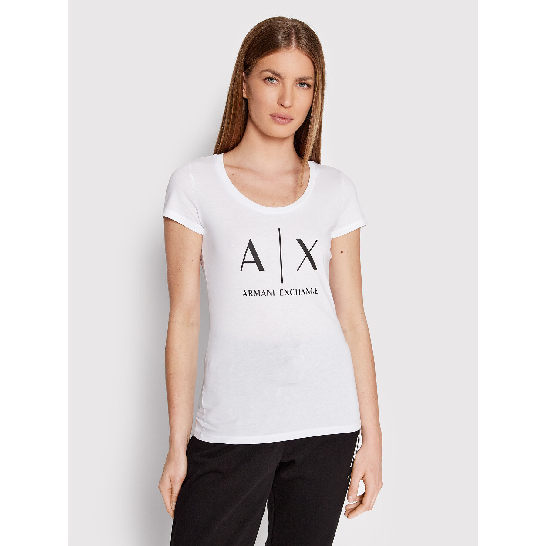 Armani Exchange T-Shirt 8NYT70 YJ16Z 1000 Bílá Slim Fit - Pepit.cz