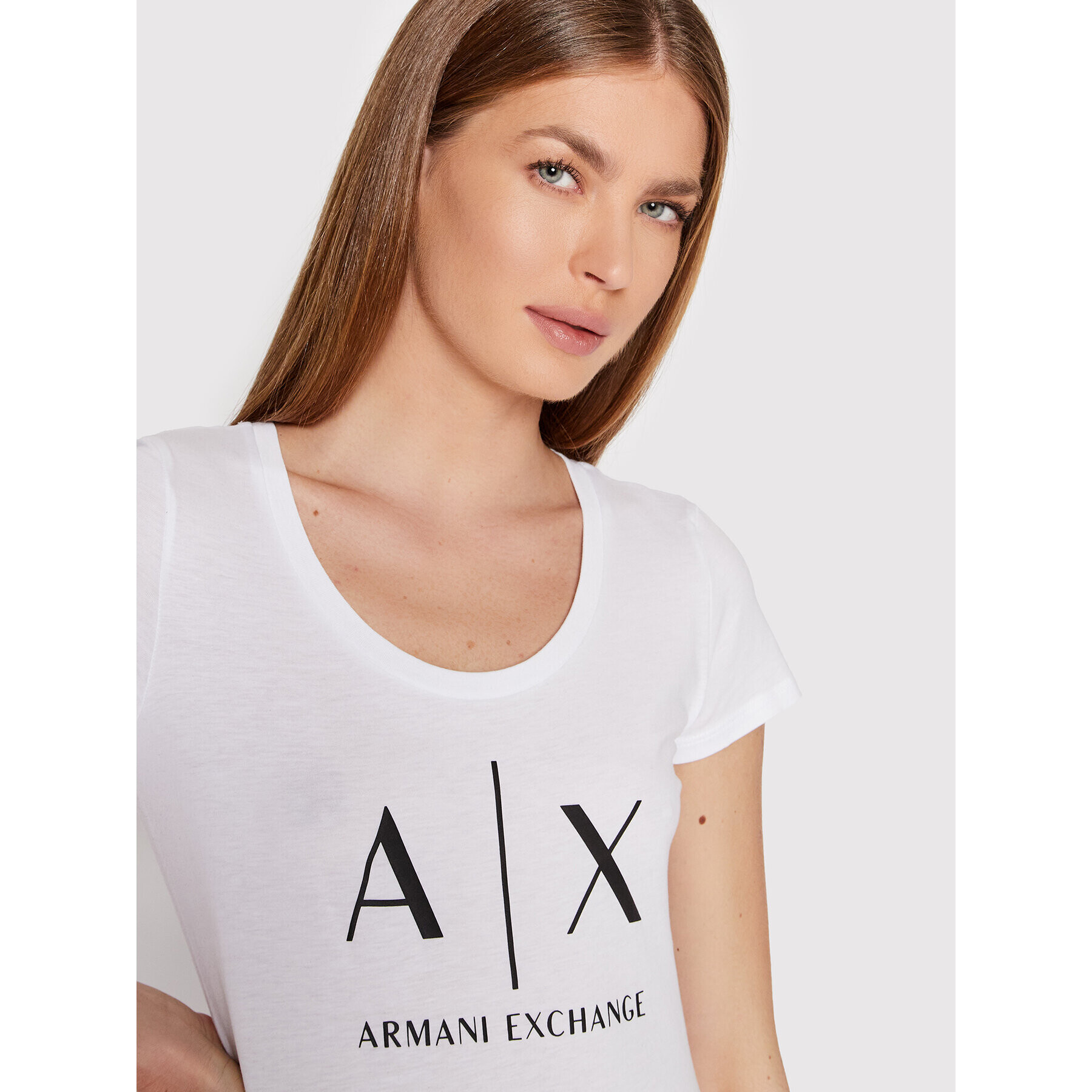 Armani Exchange T-Shirt 8NYT70 YJ16Z 1000 Bílá Slim Fit - Pepit.cz