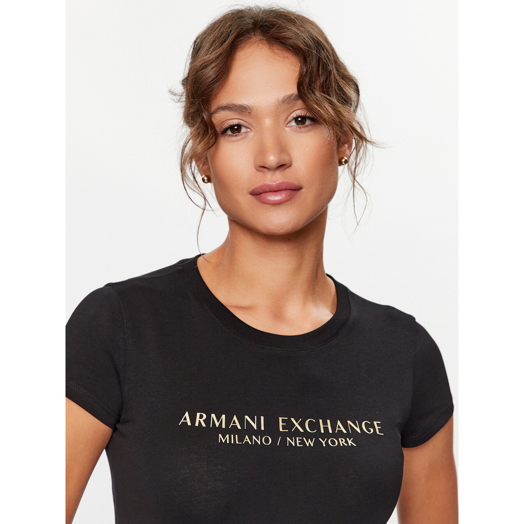 Armani Exchange T-Shirt 8NYTAB YJG3Z 52AK Černá Regular Fit - Pepit.cz