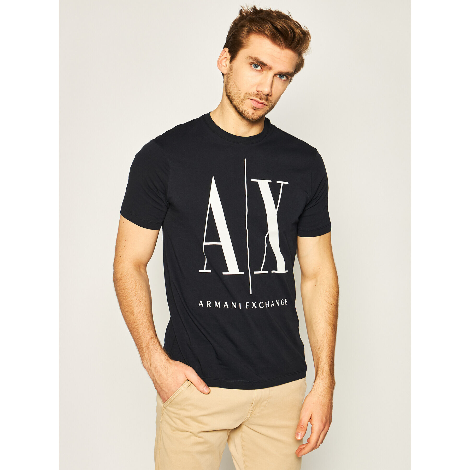 Armani Exchange T-Shirt 8NZTPA ZJH4Z 1510 Tmavomodrá Regular Fit - Pepit.cz