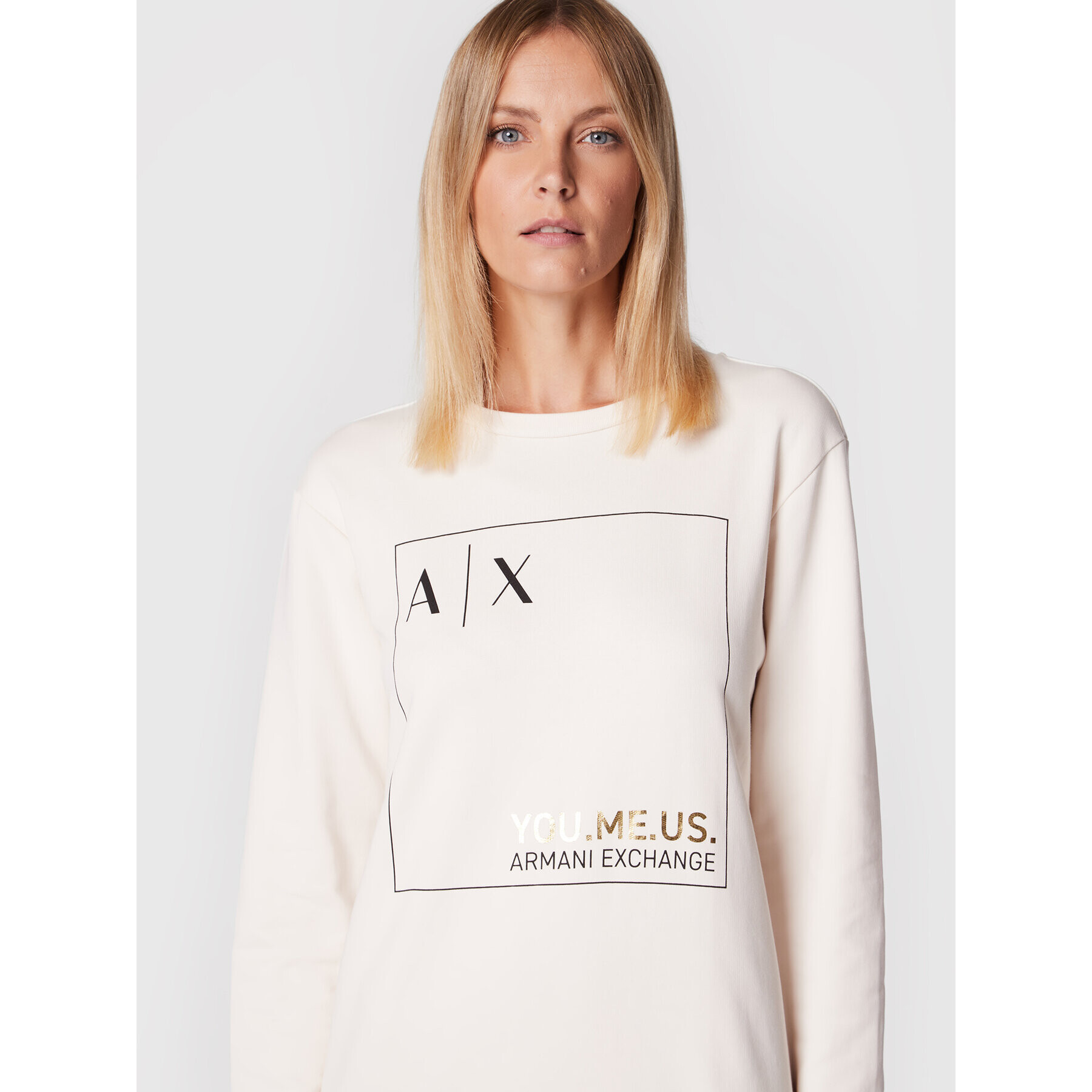 Armani Exchange Úpletové šaty 6LYA71 YJ5VZ 1130 Béžová Regular Fit - Pepit.cz