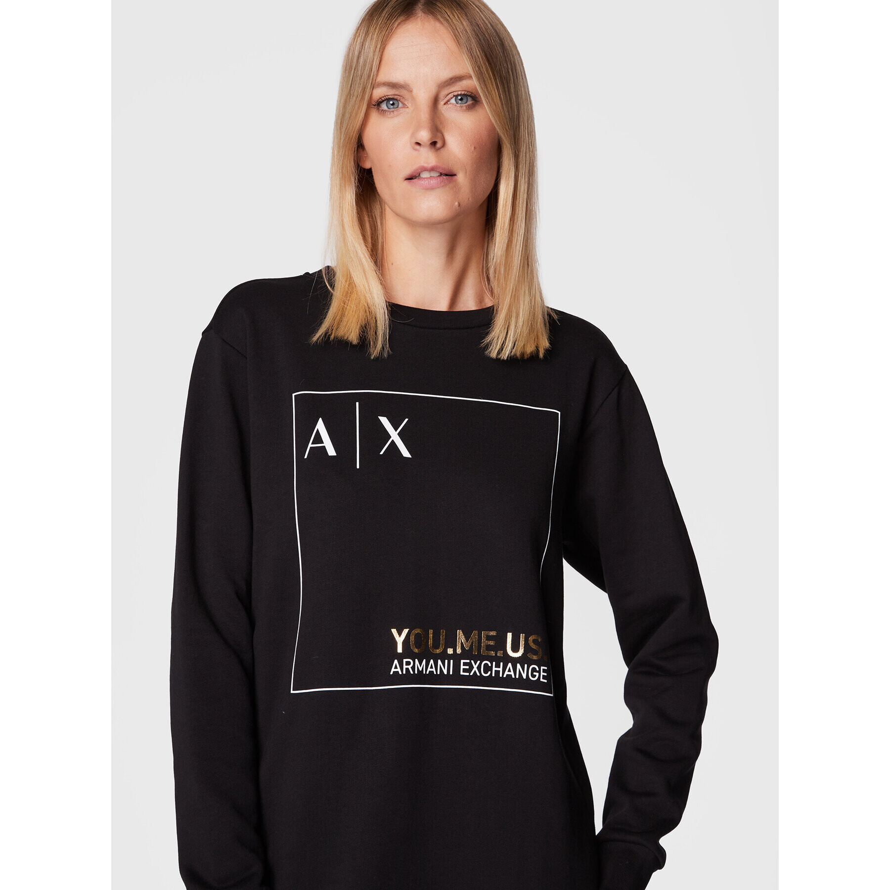 Armani Exchange Úpletové šaty 6LYA71 YJ5VZ 1200 Černá Regular Fit - Pepit.cz