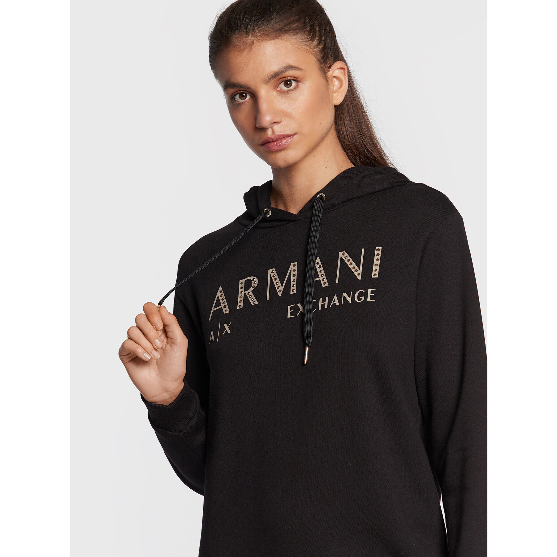 Armani Exchange Úpletové šaty 6LYA78 YJ5TZ 1200 Černá Regular Fit - Pepit.cz