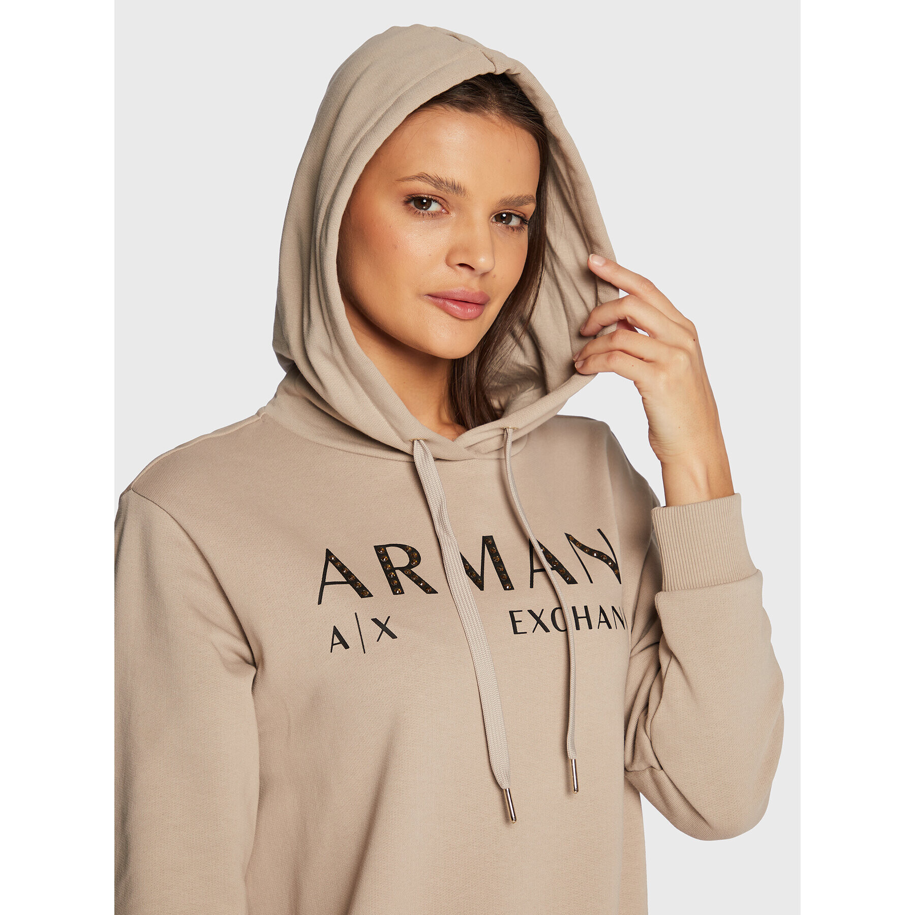 Armani Exchange Úpletové šaty 6LYA78 YJ5TZ 1768 Béžová Regular Fit - Pepit.cz