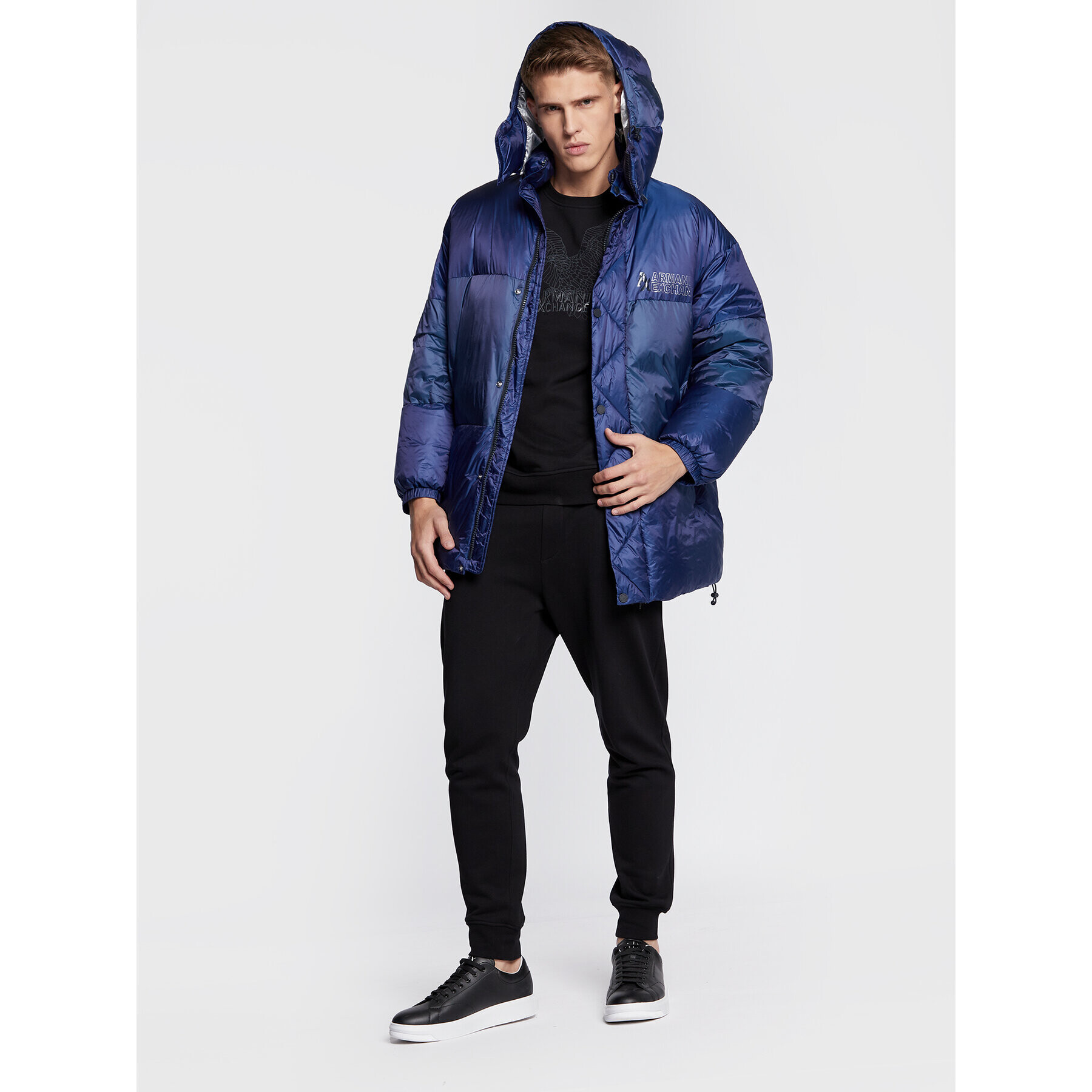 Armani Exchange Vatovaná bunda 6LZK48 ZNUXZ 25DQ Modrá Regular Fit - Pepit.cz