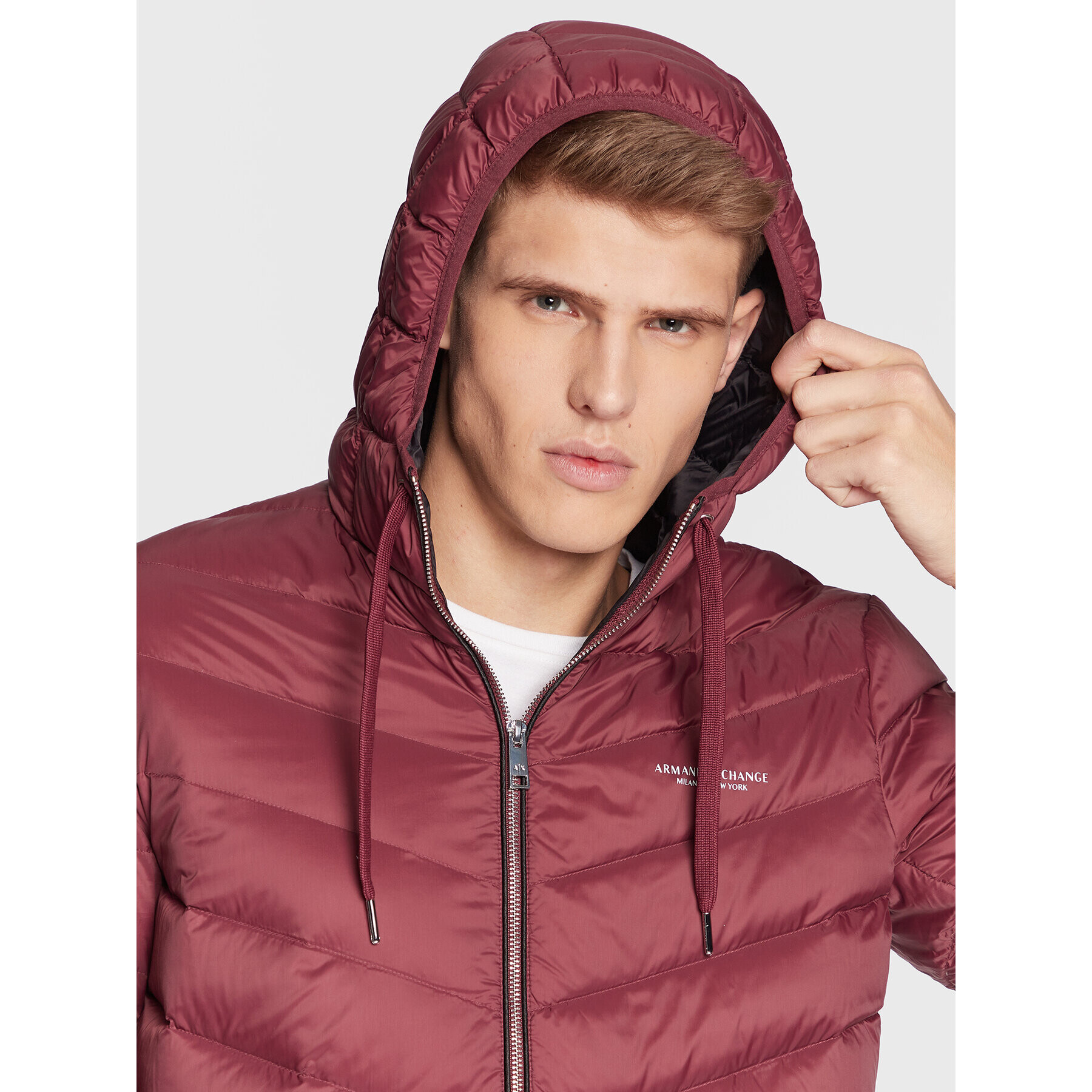 Armani Exchange Vatovaná bunda 8NZB53 ZNW3Z 4442 Bordó Regular Fit - Pepit.cz