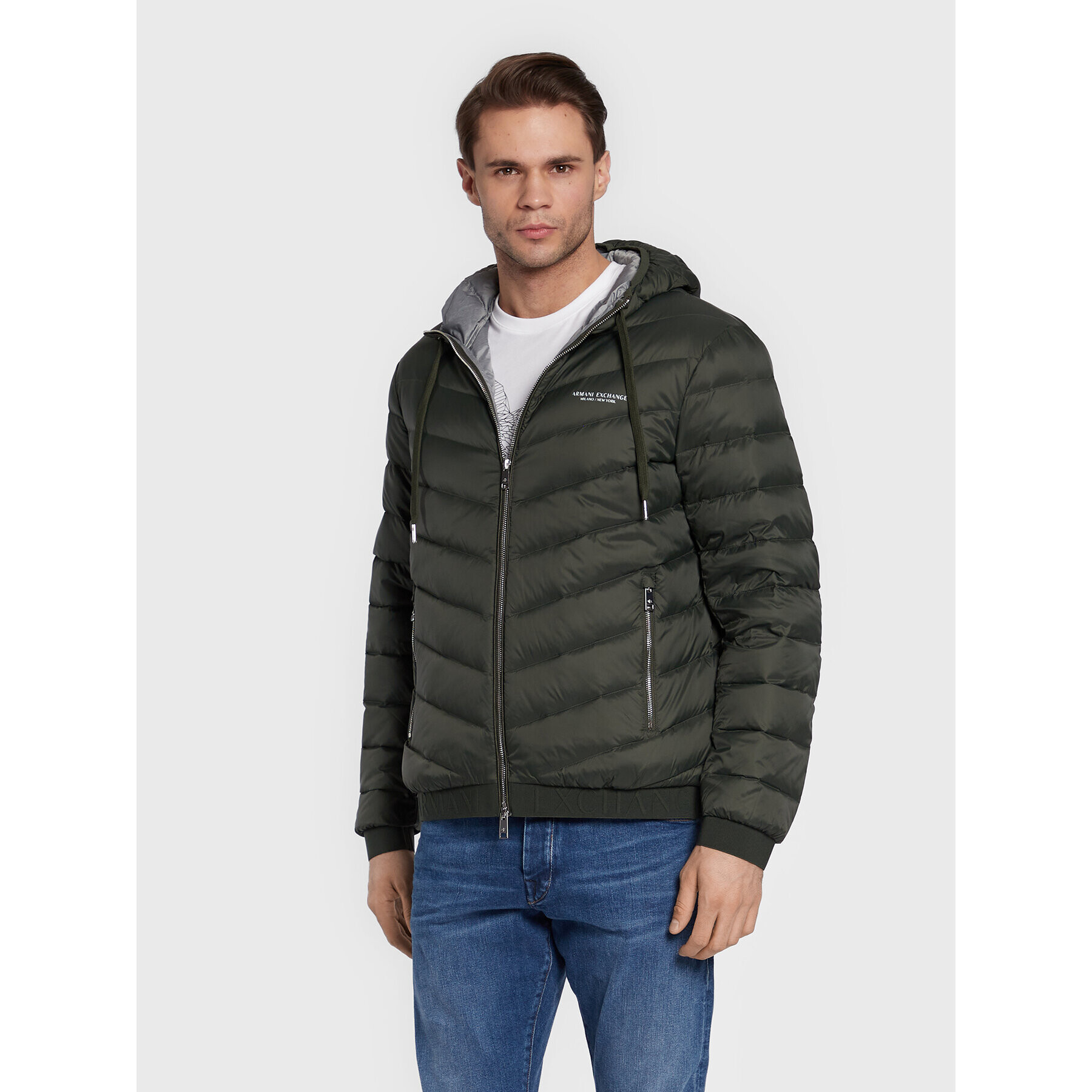 Armani Exchange Vatovaná bunda 8NZB53 ZNW3Z 4883 Zelená Regular Fit - Pepit.cz