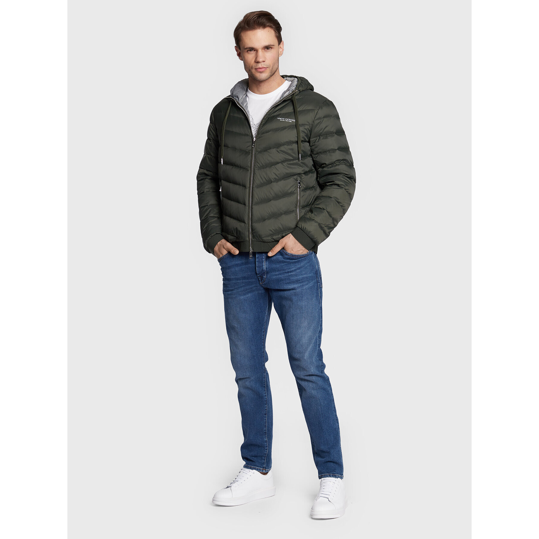 Armani Exchange Vatovaná bunda 8NZB53 ZNW3Z 4883 Zelená Regular Fit - Pepit.cz