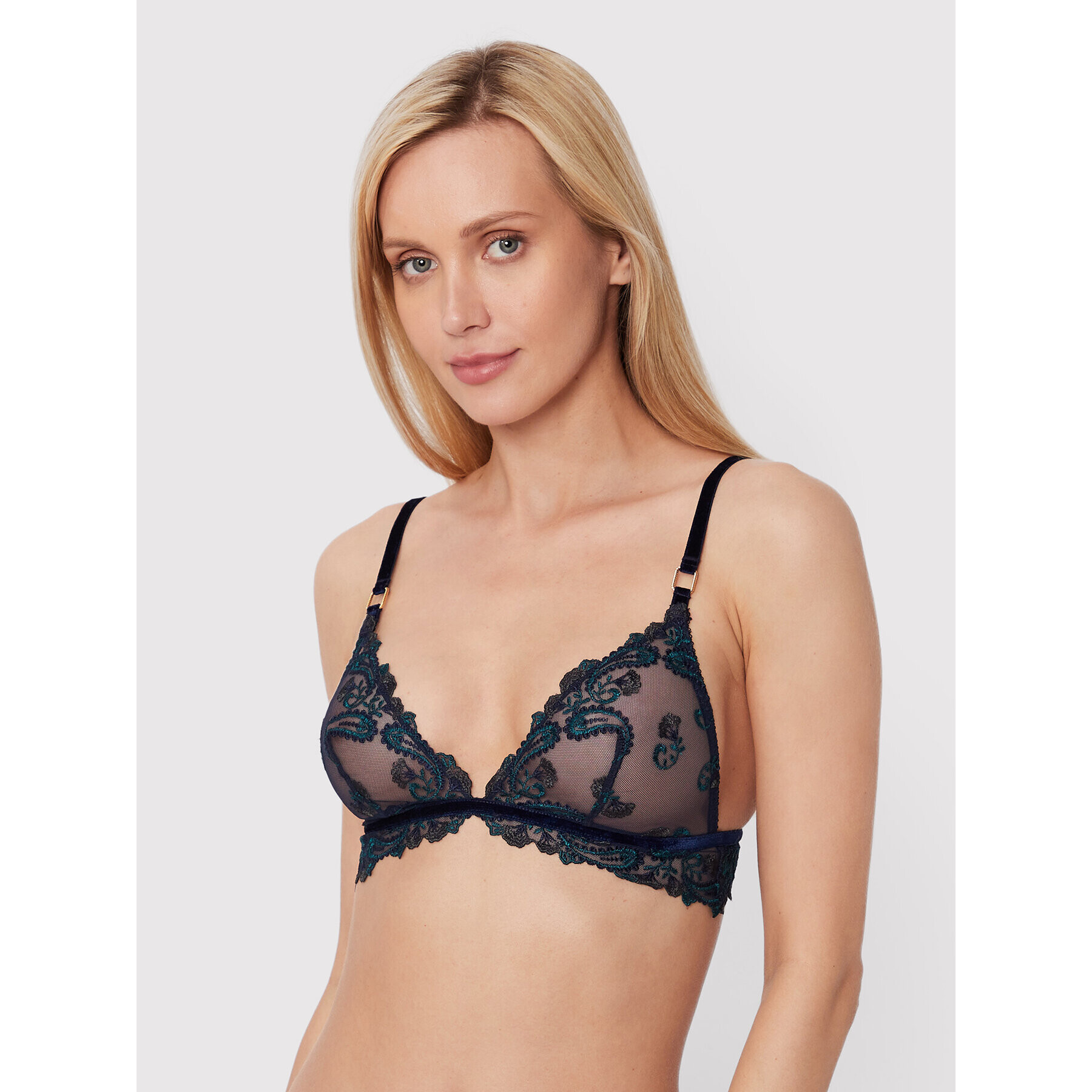 Aubade Podprsenka Bralette Velvet Memories RB10 Tmavomodrá - Pepit.cz