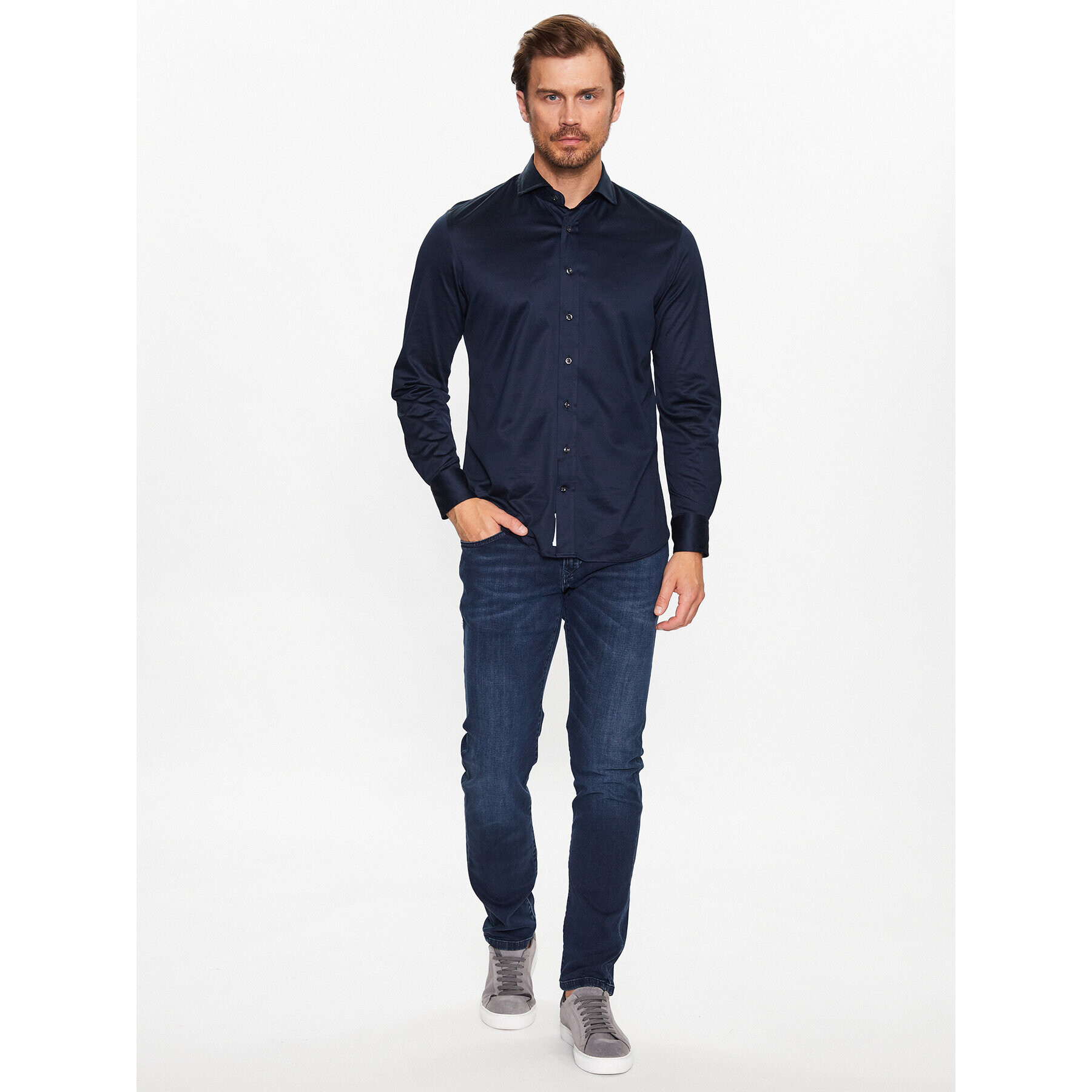 Baldessarini Jeansy B1 16506/000/1680 Modrá Tapered Fit - Pepit.cz