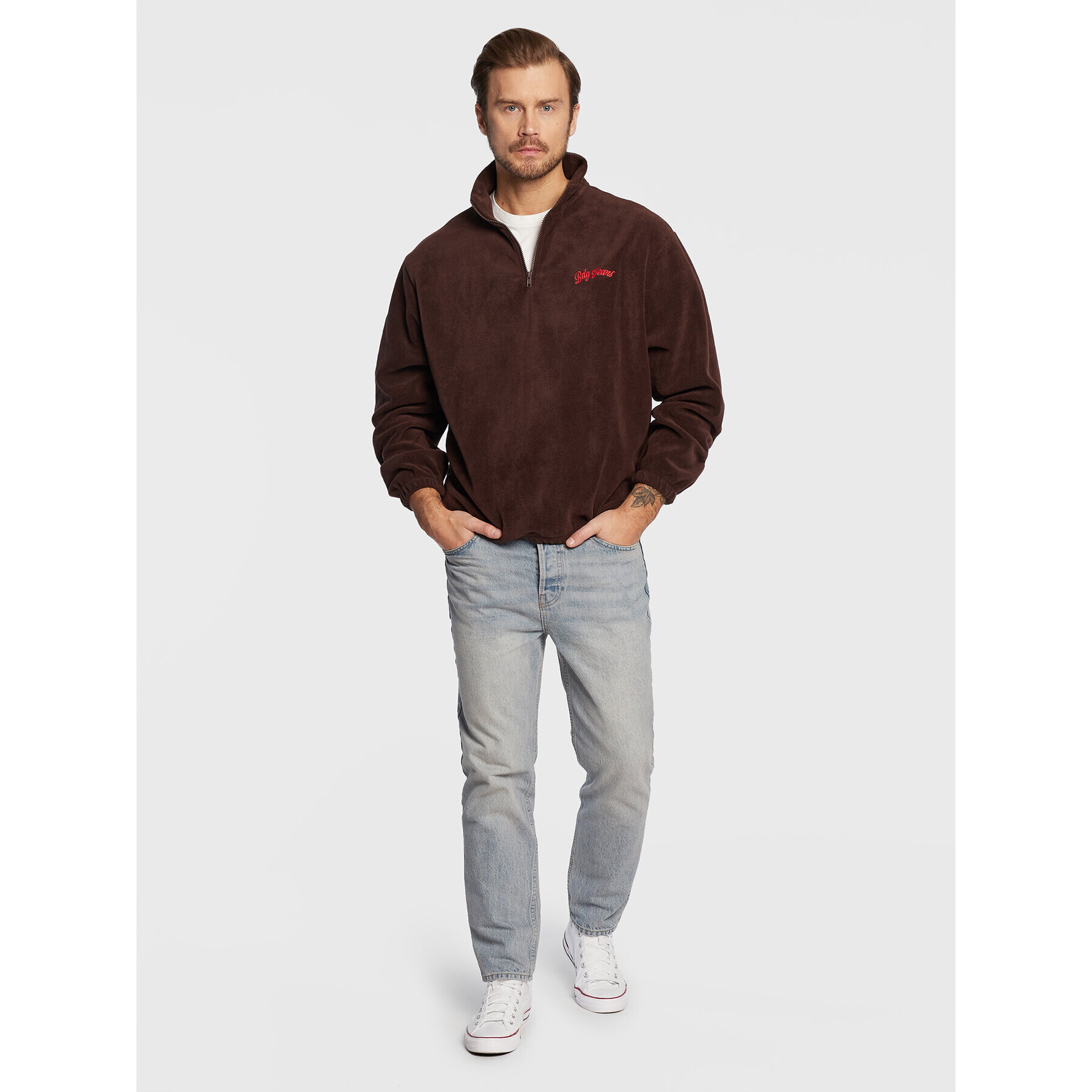 BDG Urban Outfitters Fleecová mikina 75327072 Hnědá Relaxed Fit - Pepit.cz