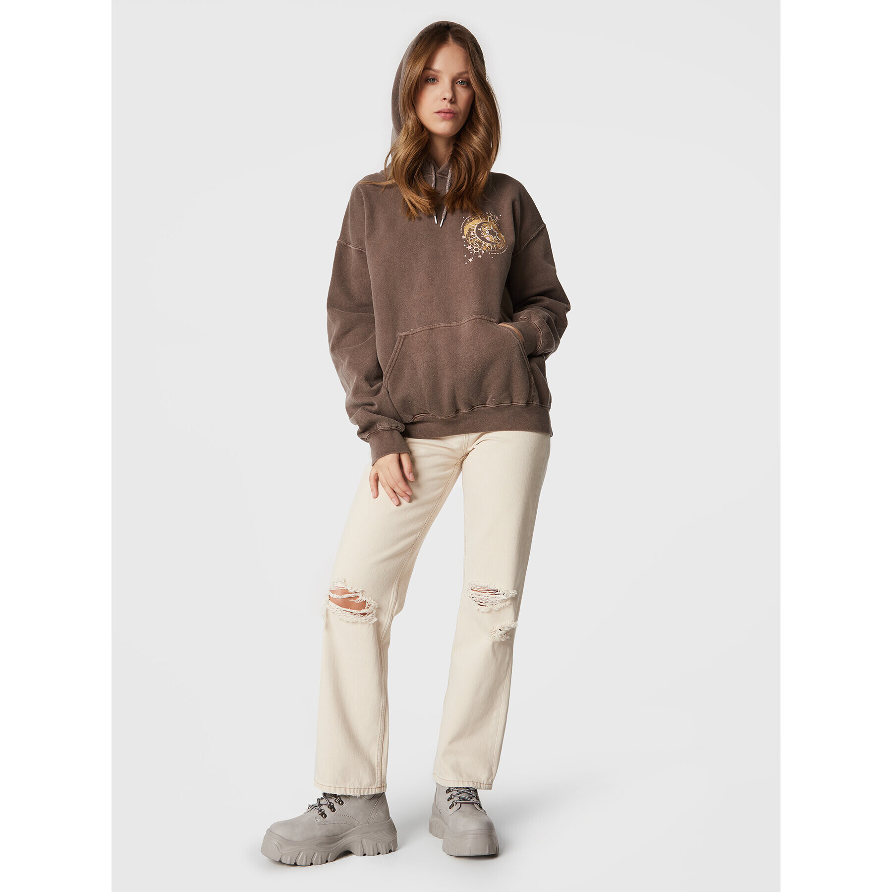 BDG Urban Outfitters Mikina 76330166 Hnědá Regular Fit - Pepit.cz