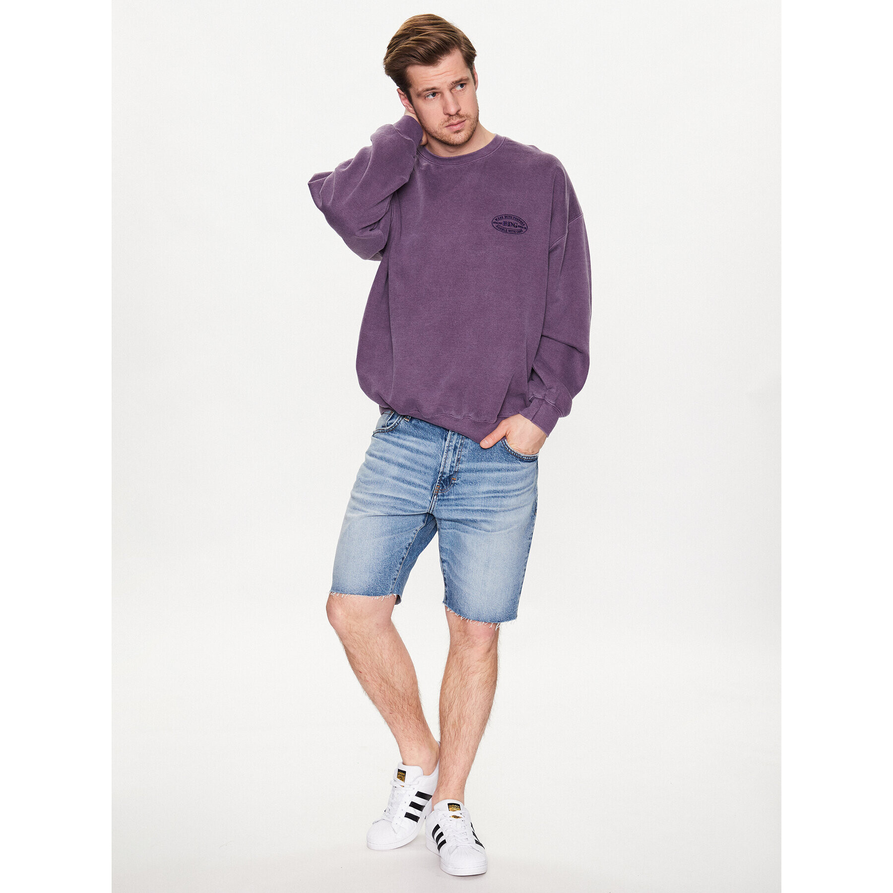 BDG Urban Outfitters Mikina 76520113 Fialová Loose Fit - Pepit.cz