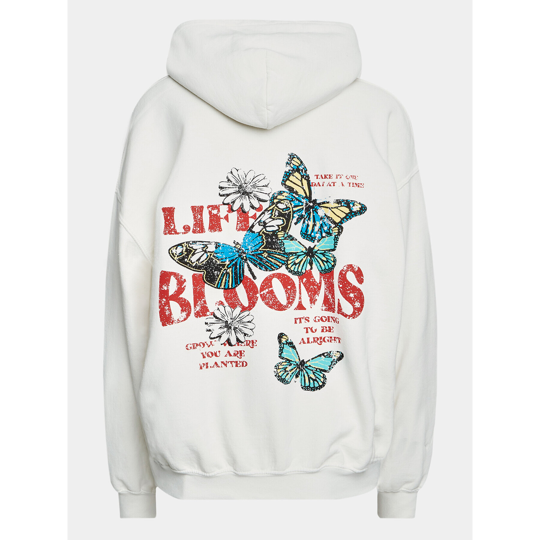 BDG Urban Outfitters Mikina Life Bloom Hoodie 77098713 Écru Oversize - Pepit.cz