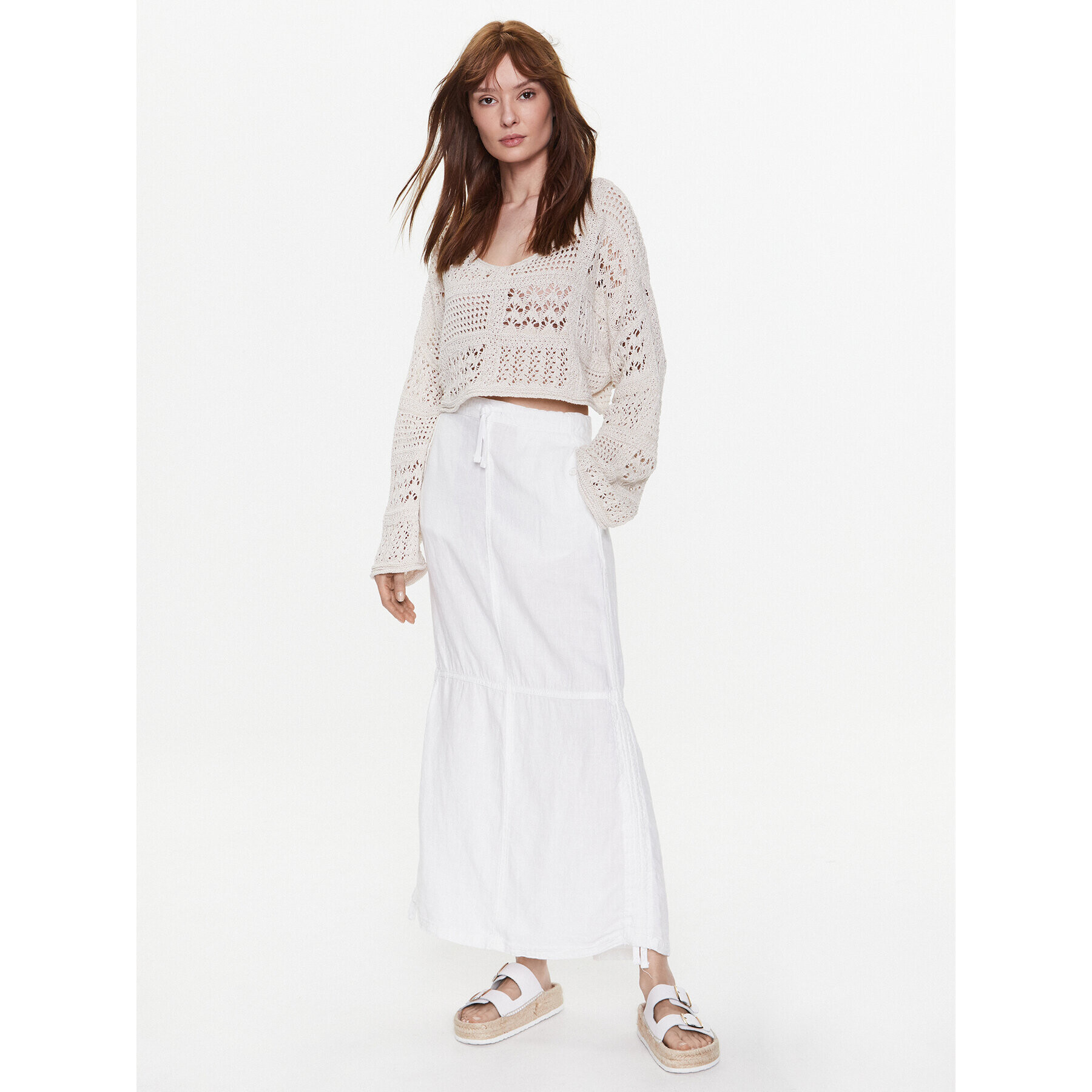 BDG Urban Outfitters Svetr BDG MIX TEXTURE OPEN KNIT 76469063 Béžová Cropped Fit - Pepit.cz