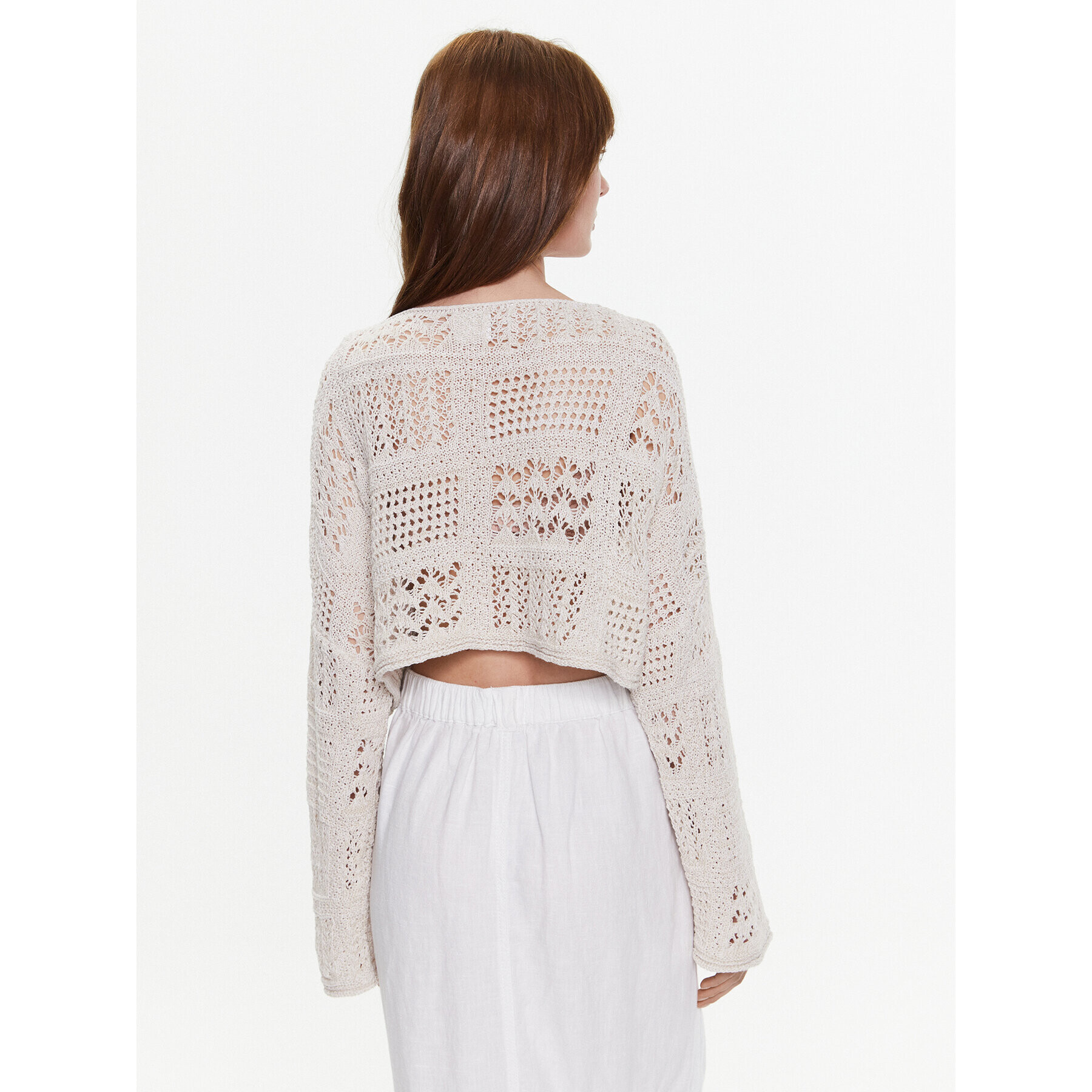 BDG Urban Outfitters Svetr BDG MIX TEXTURE OPEN KNIT 76469063 Béžová Cropped Fit - Pepit.cz