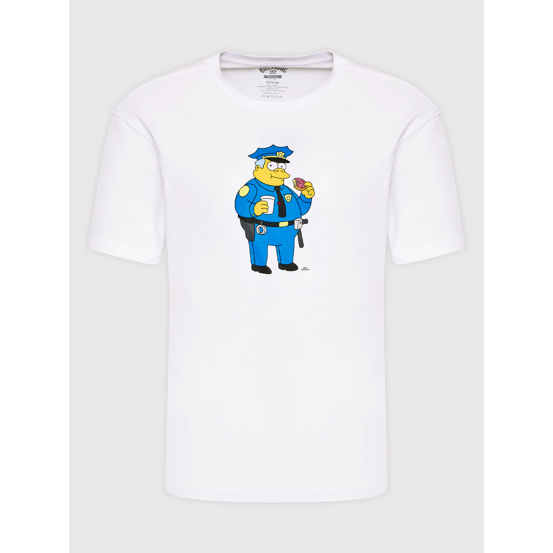 Billabong T-Shirt SIMPSONS Wiggum Donut C1SS88 BIP2 Bílá Regular Fit - Pepit.cz