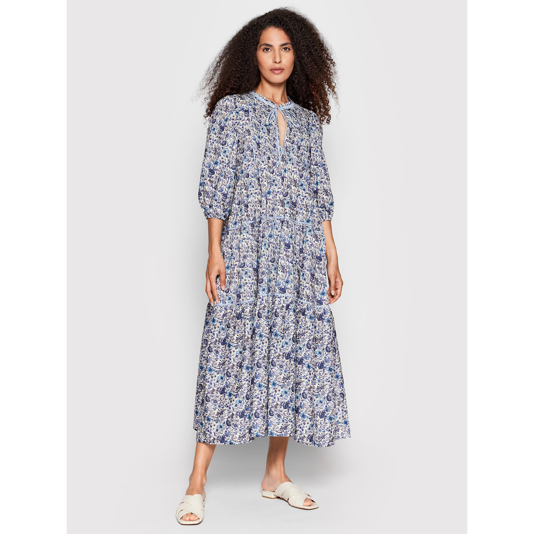 Birgitte Herskind Každodenní šaty July Liberty 4366777 Modrá Relaxed Fit - Pepit.cz